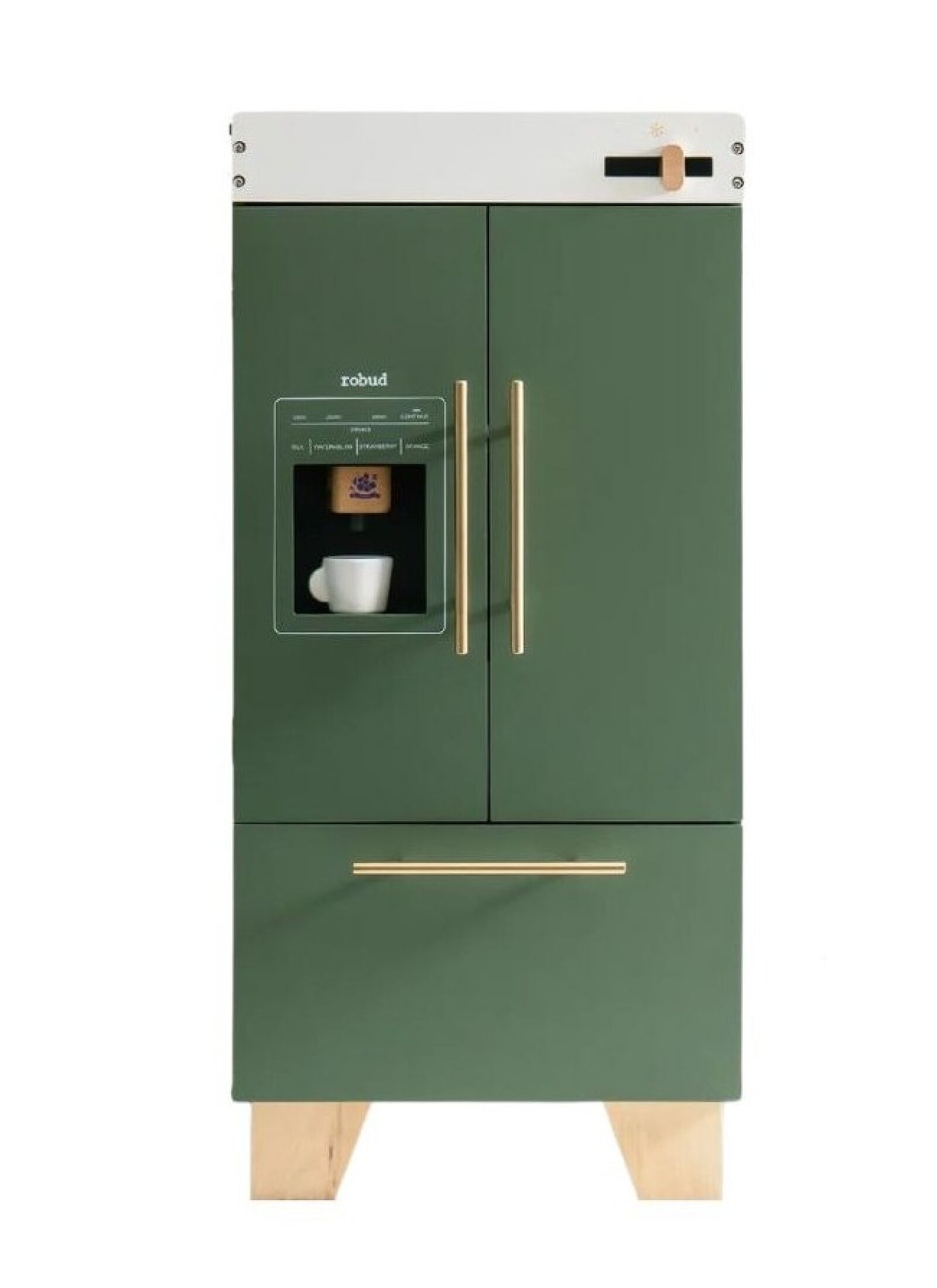 WOODEN FRIGE VINTAGE GREEN