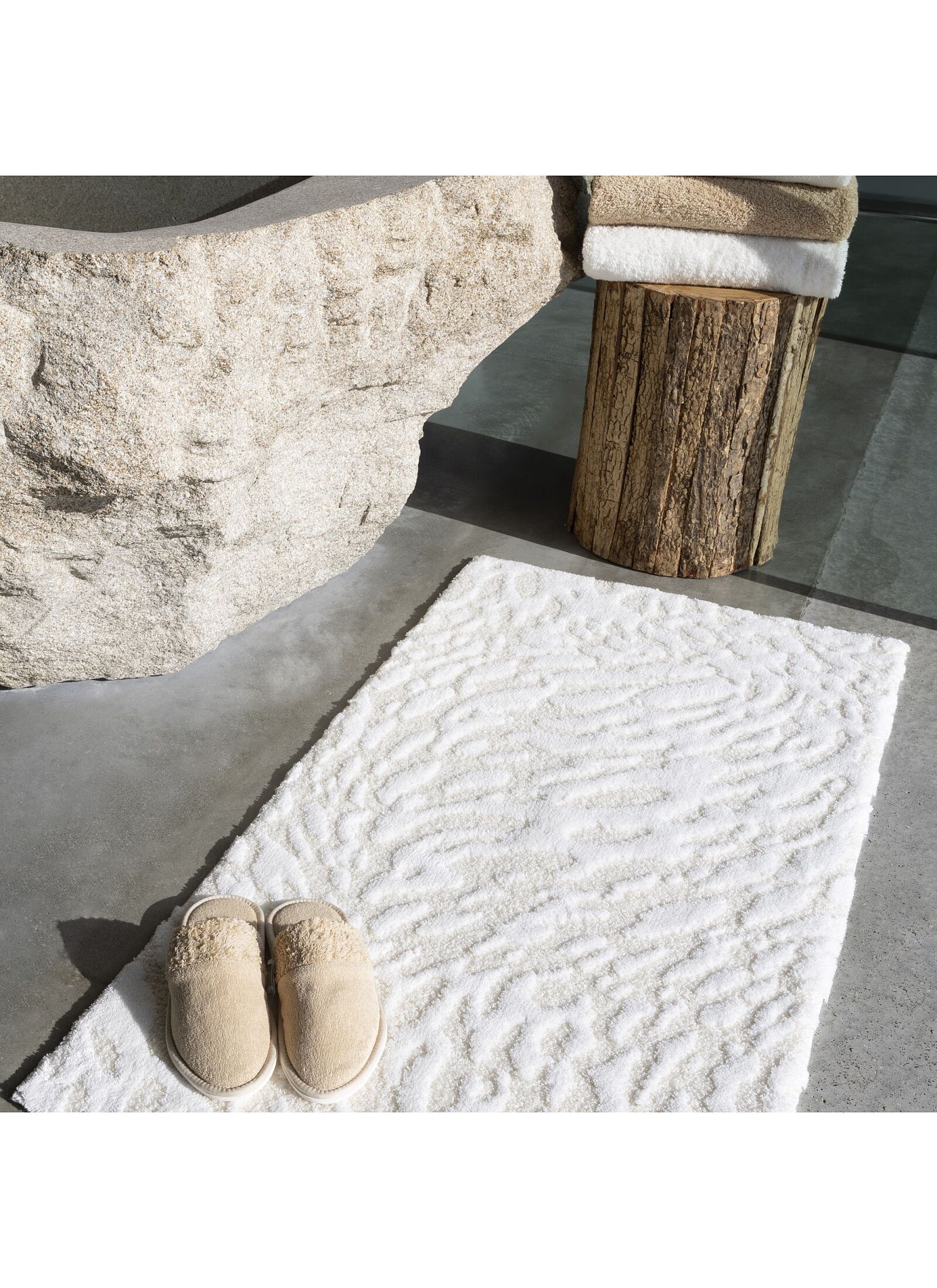 BATH MAT FLOW IVORY (70X120)