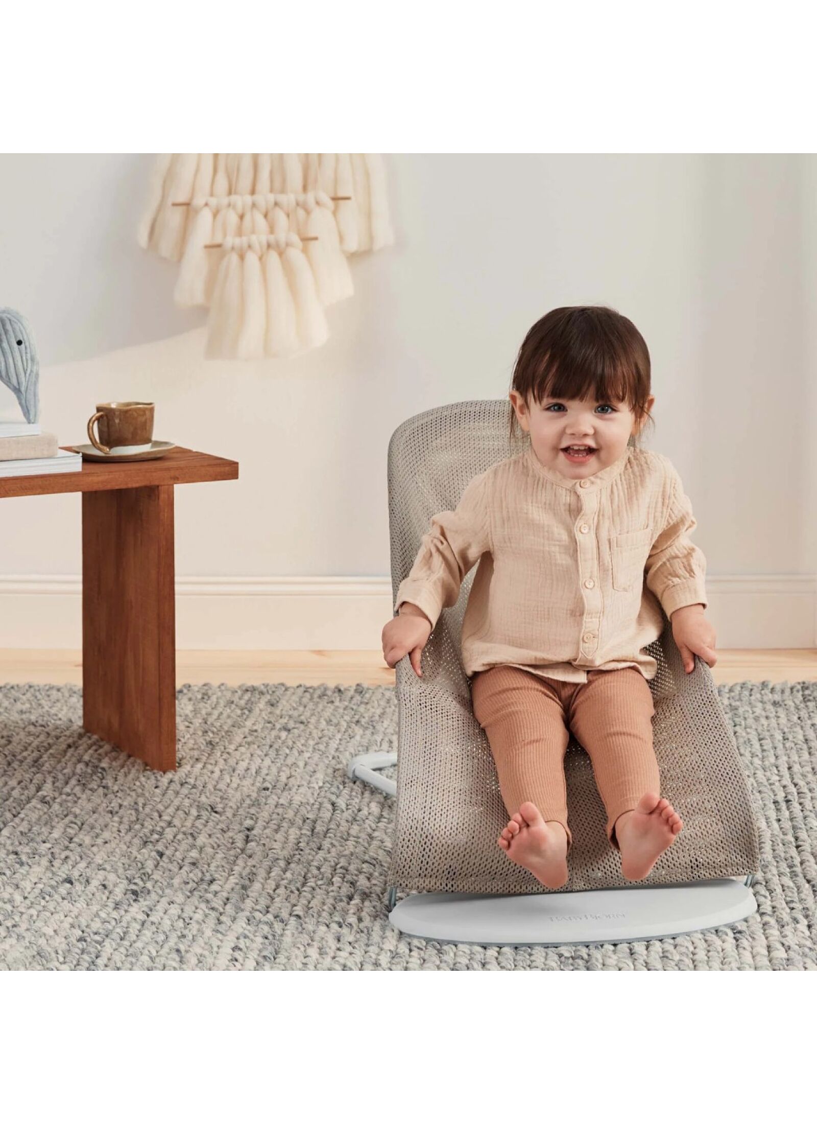 BABY BOUNCER BALANCE SOFT MESH SILVER/WHITE