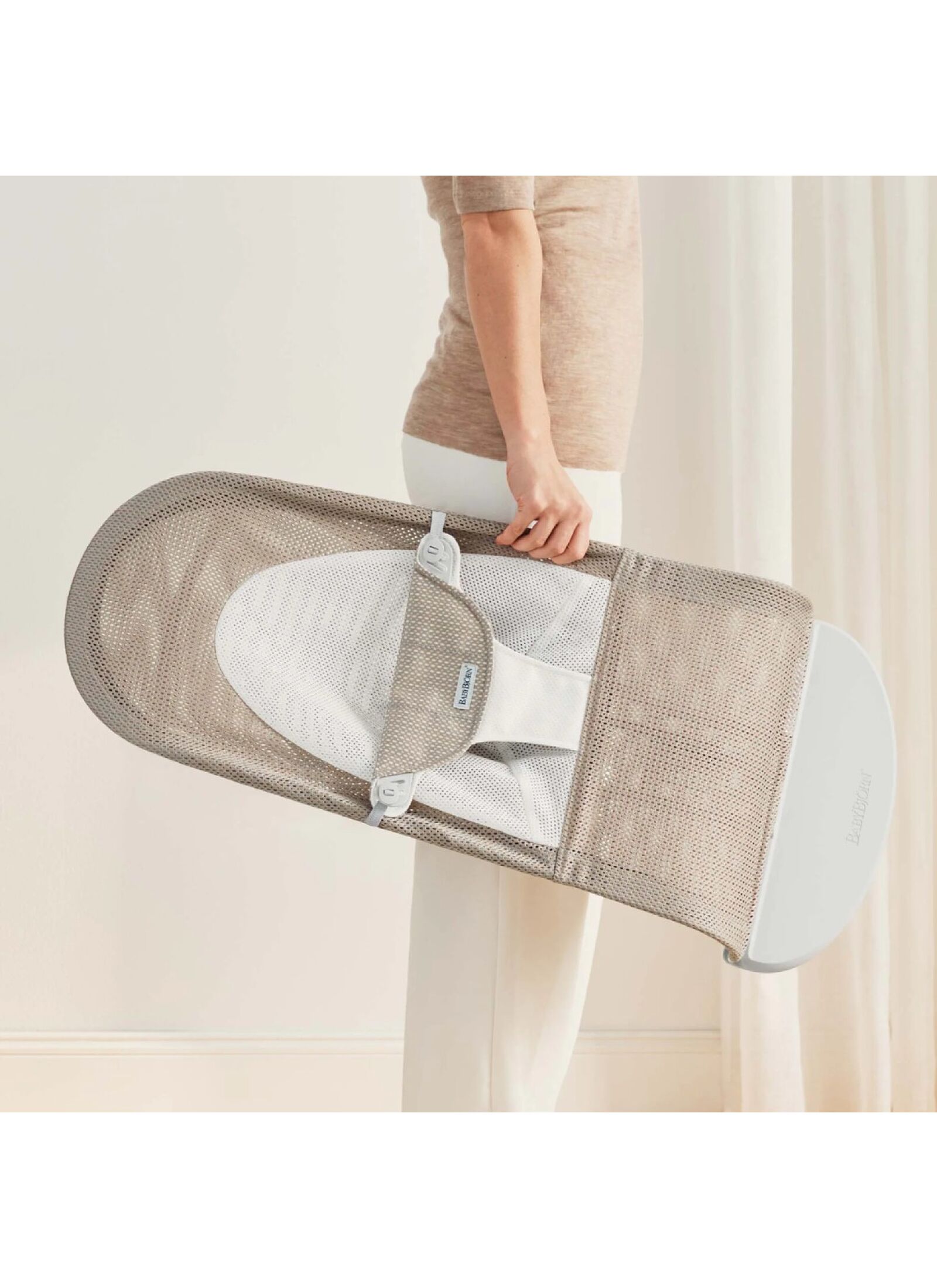 BABY BOUNCER BALANCE SOFT MESH SILVER/WHITE
