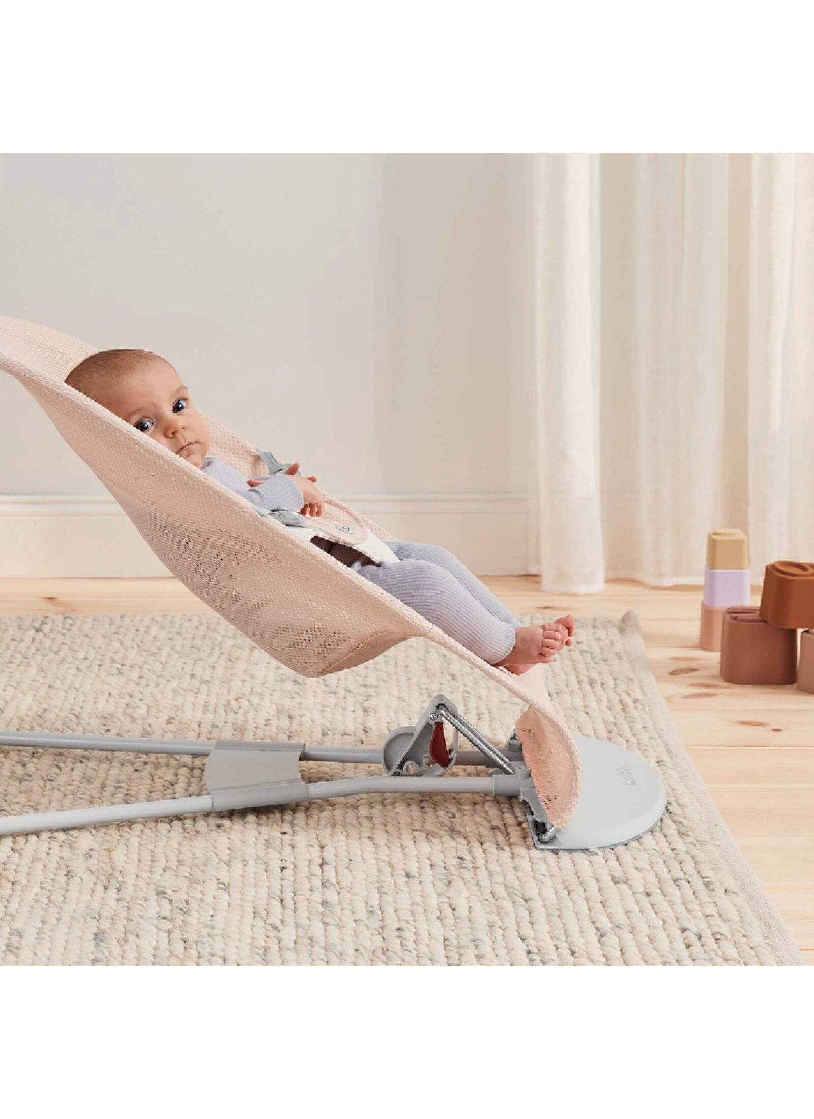 BABY BOUNCER BALANCE SOFT MESH PEARLY PINK/WHITE