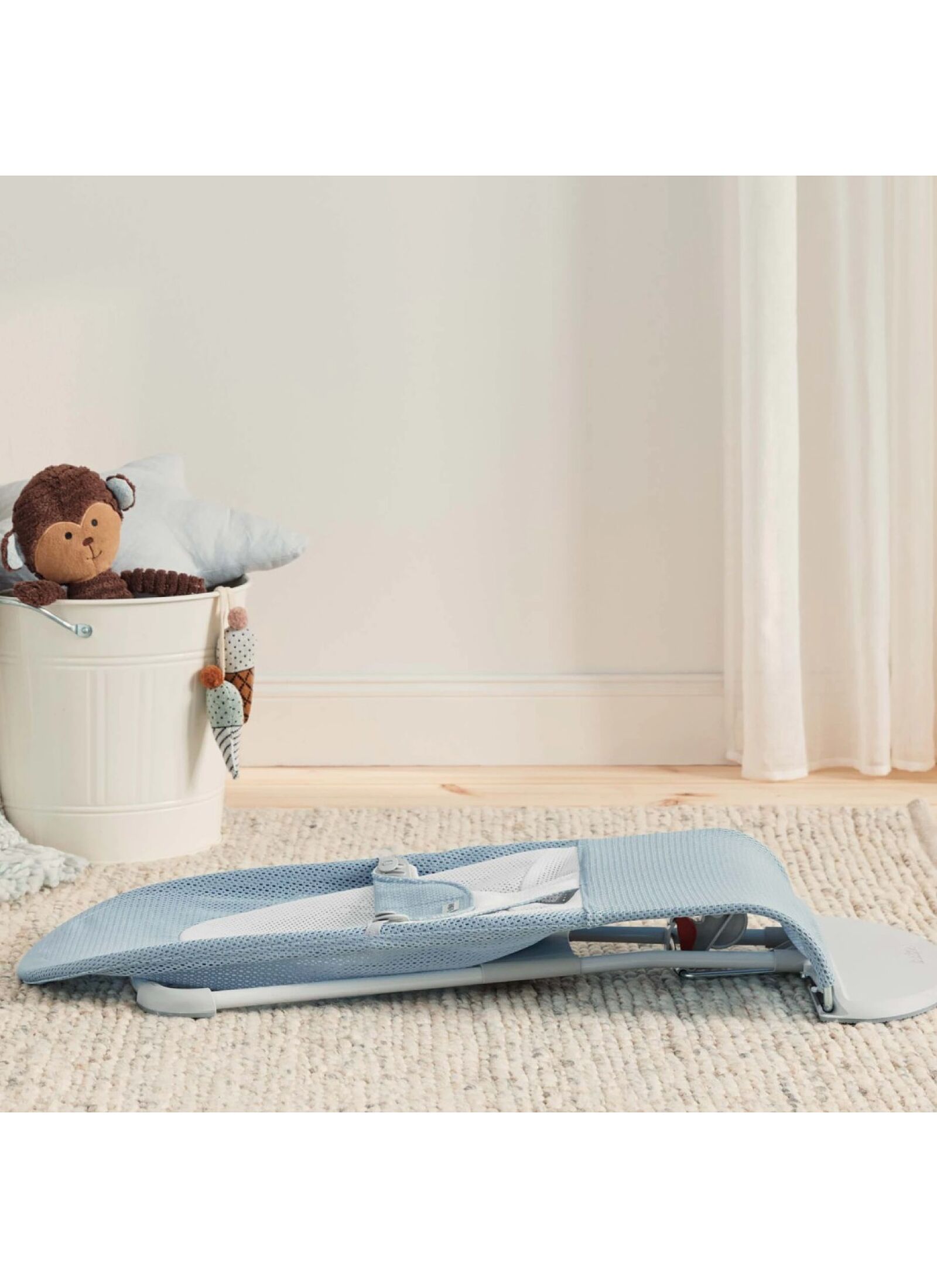 BABY BOUNCER BALANCE SOFT MESH SKY BLUE/WHITE