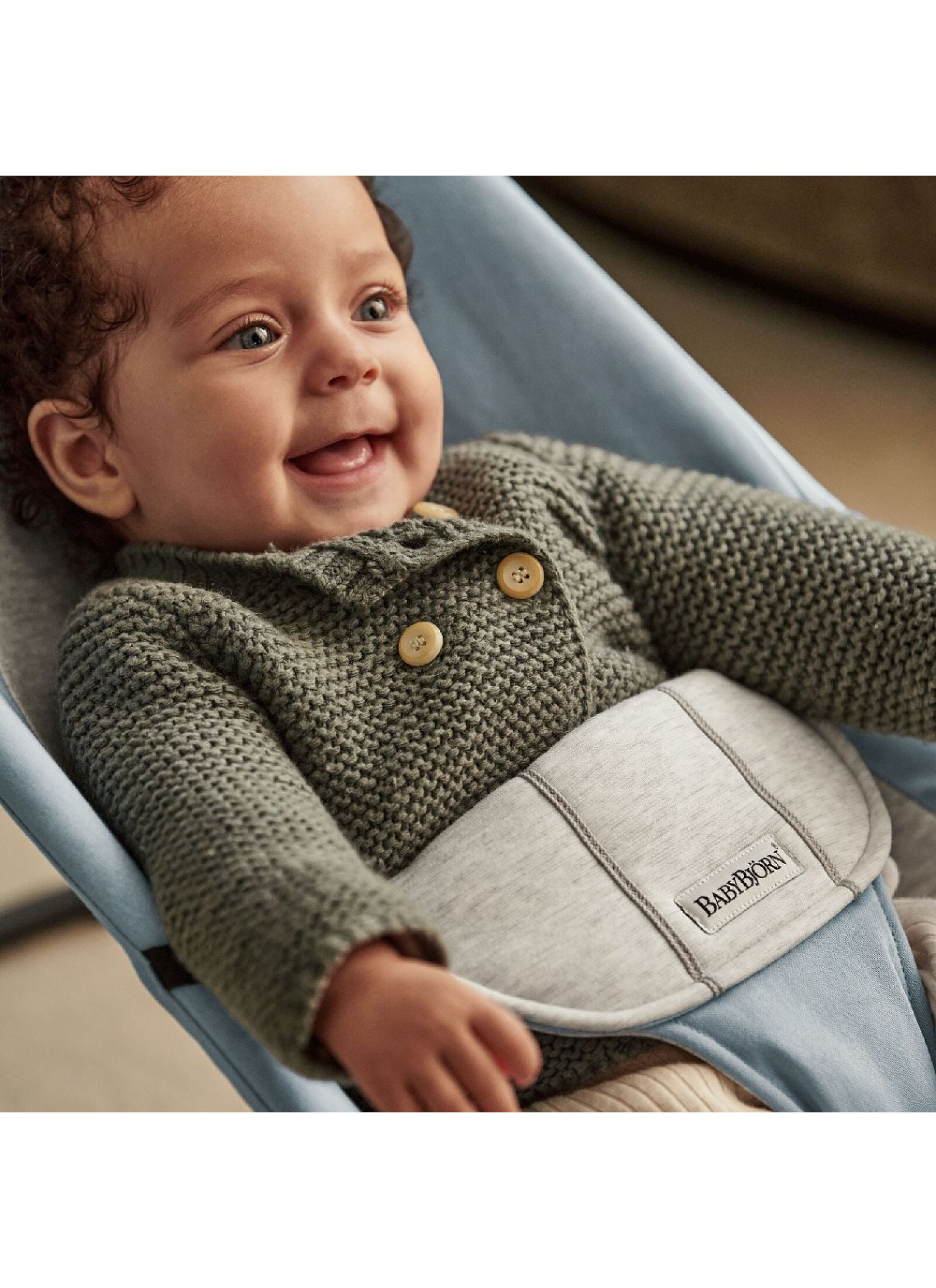 BABY BOUNCER BALANCE SOFT BLUE/GREY