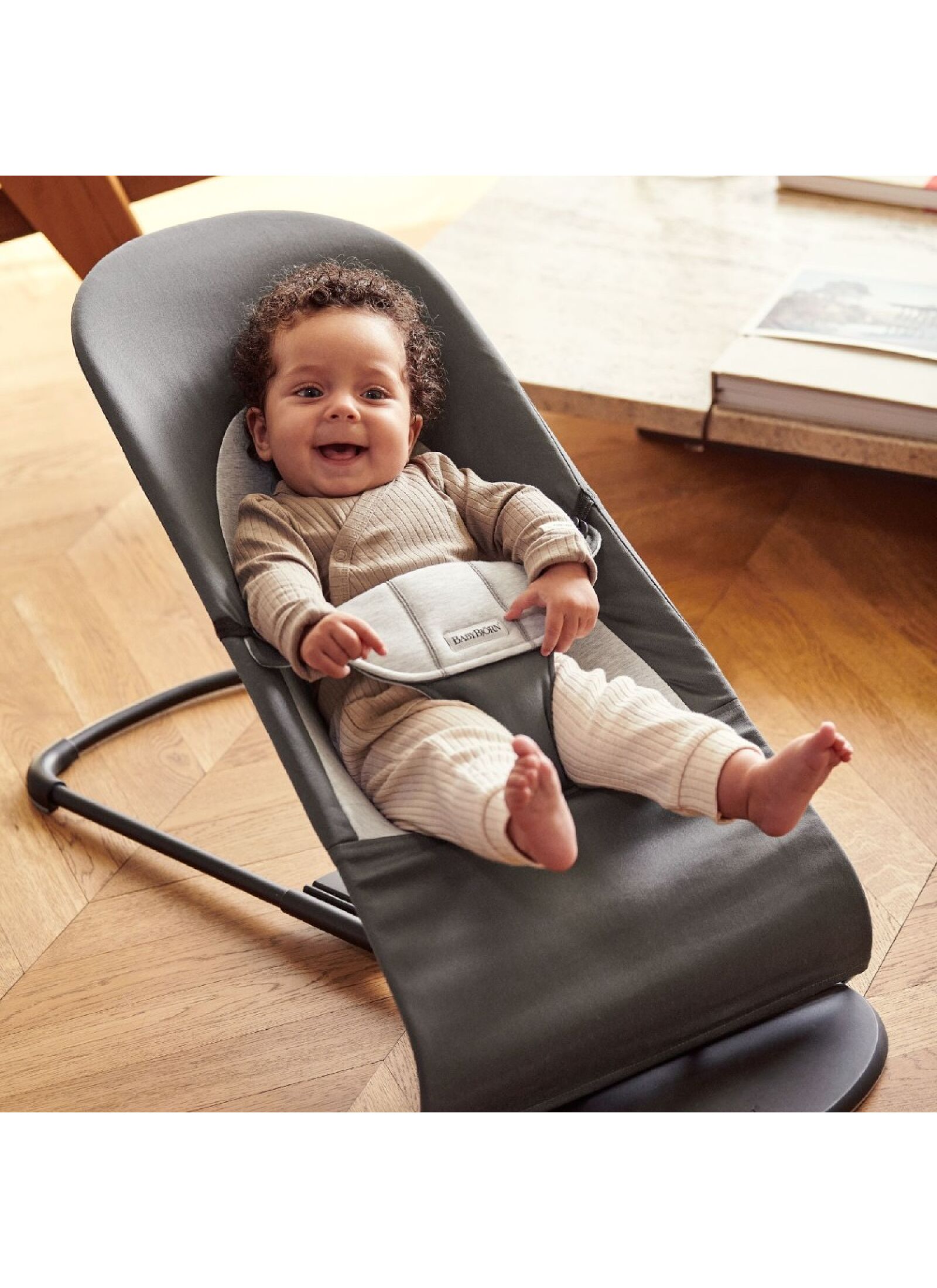 BABY BOUNCER BALANCE SOFT DARK GREY/GREY