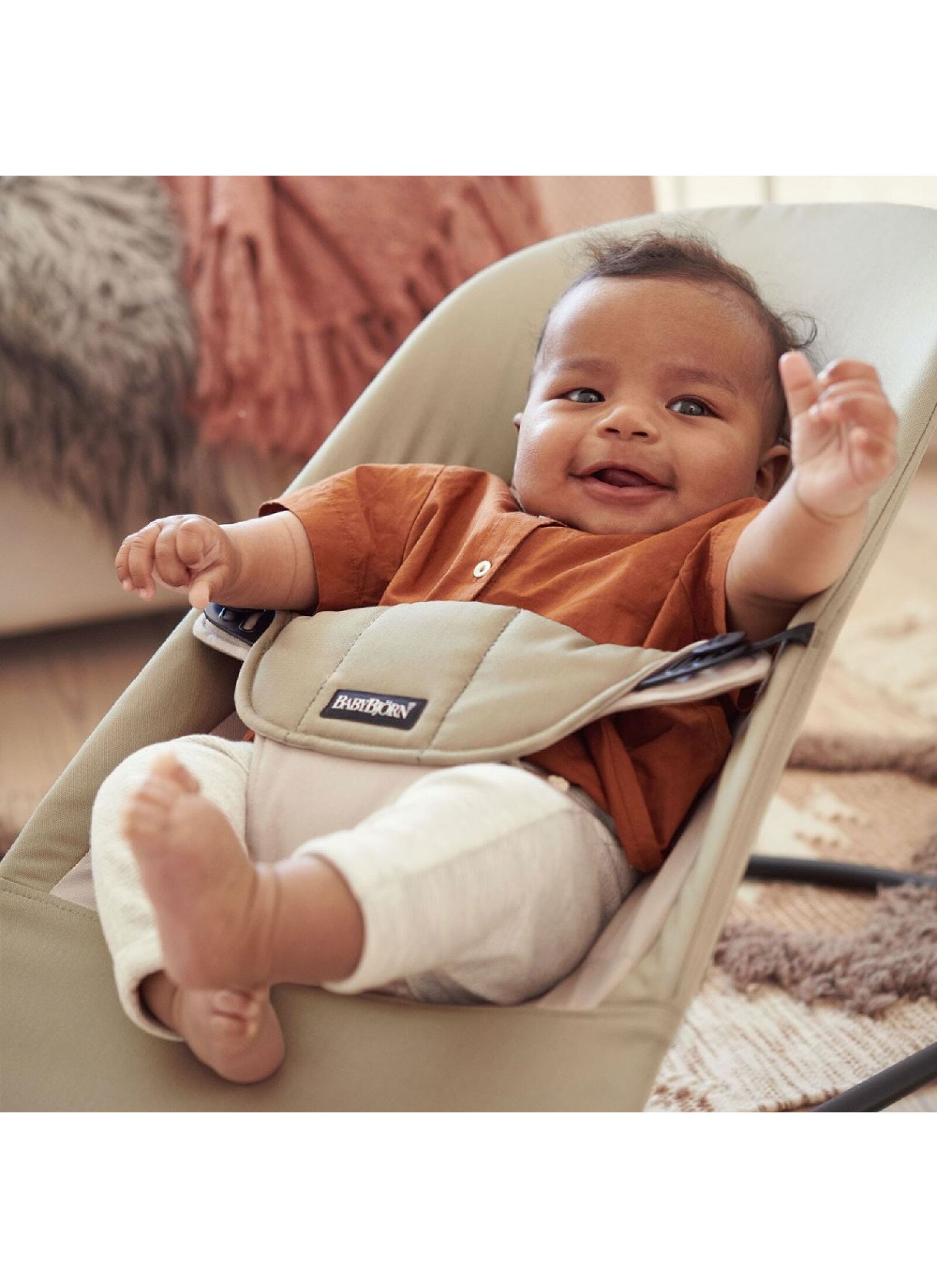 BABY BOUNCER BALANCE SOFT KHAKI/BEIGE