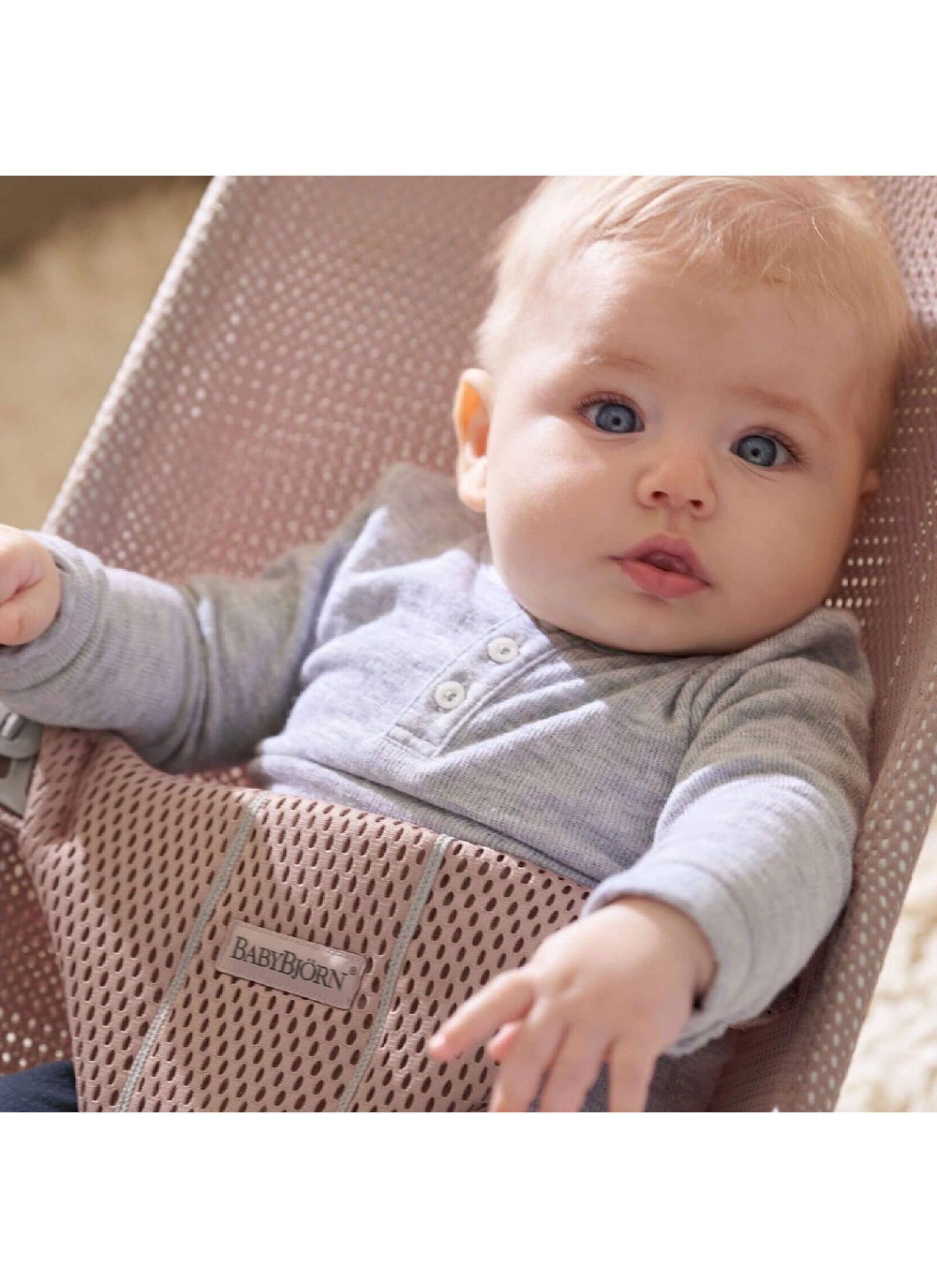 BABY BOUNCER BLISS MESH DUSTY PINK