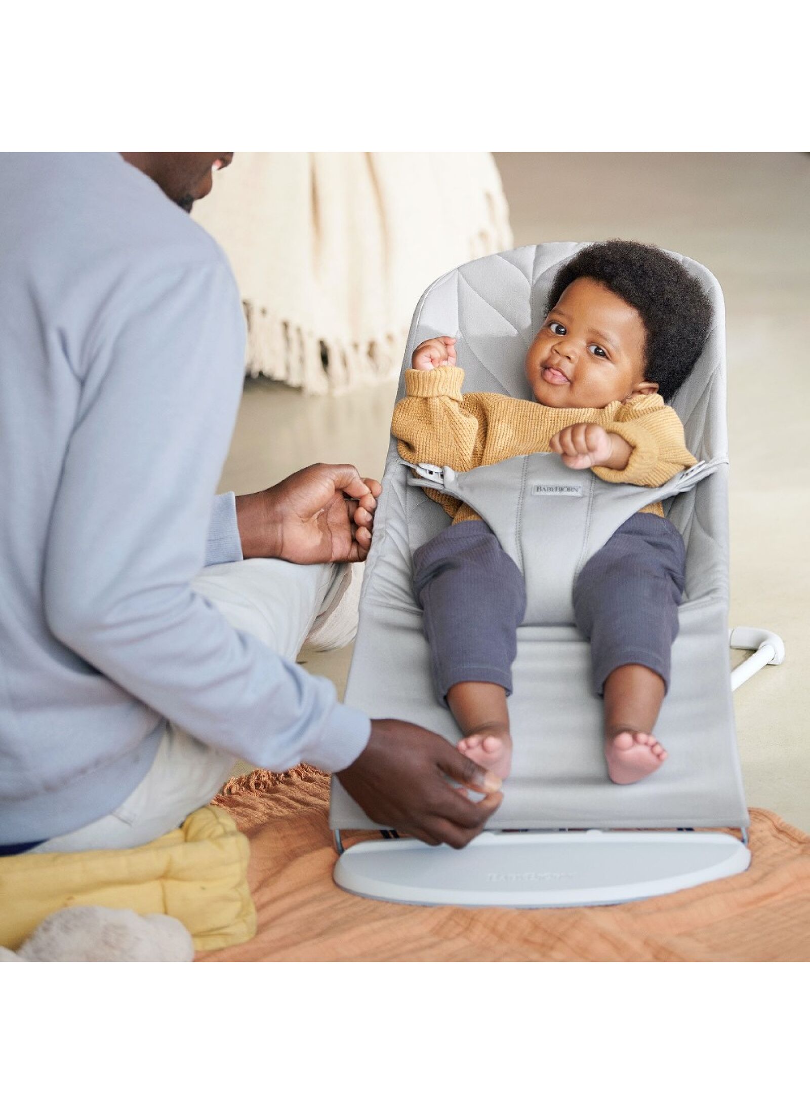 BABY BOUNCER BLISS PETAL LIGHT GREY
