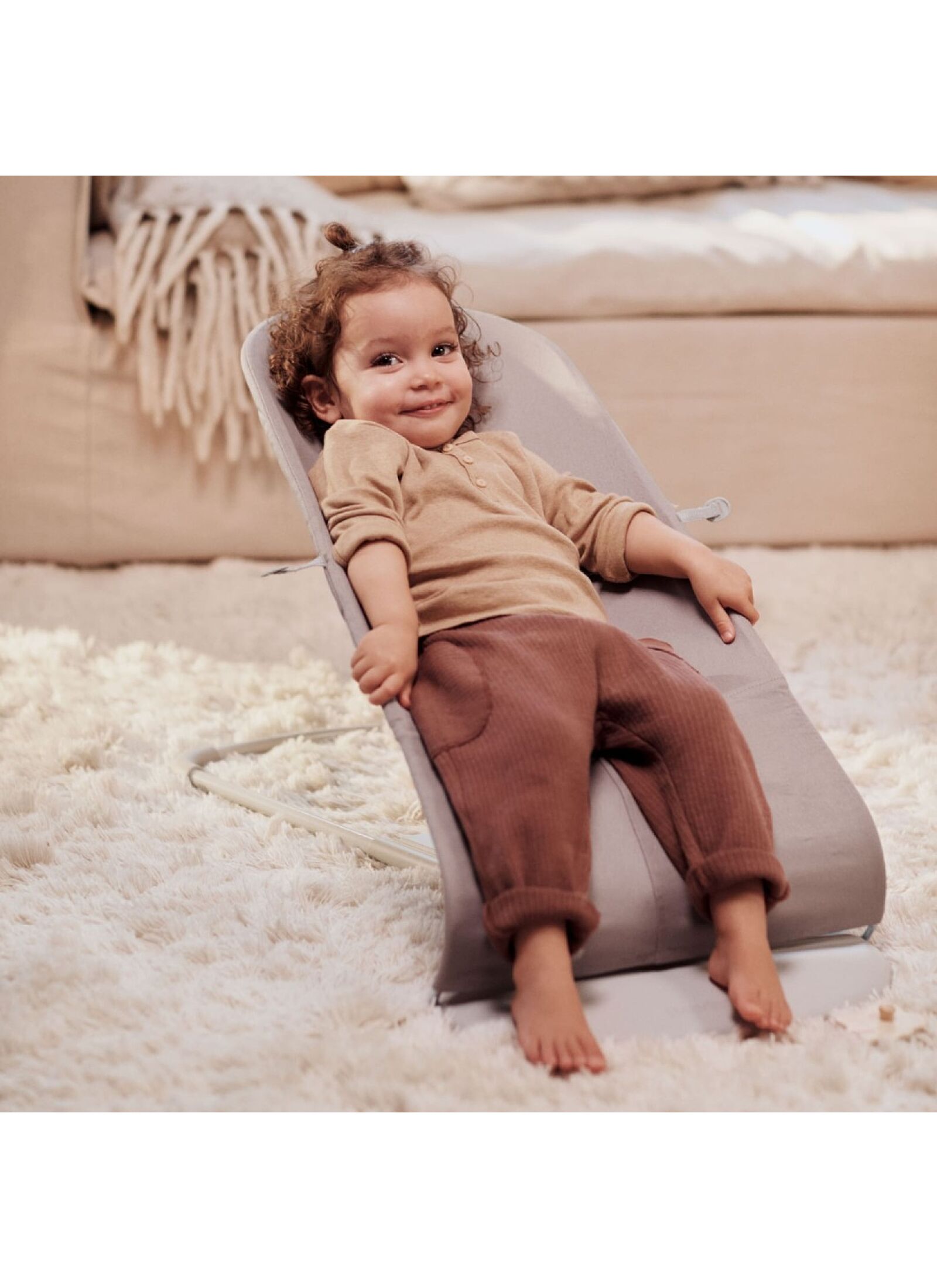 BABY BOUNCER BLISS PETAL SAND GREY
