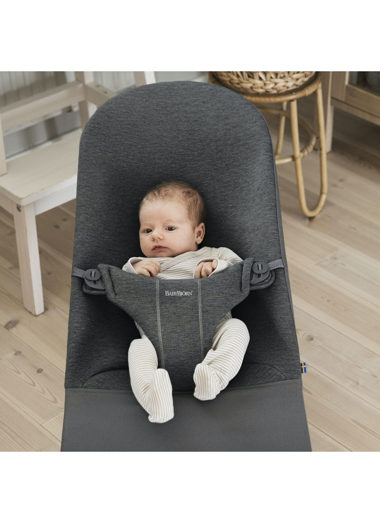 BABY BOUNCER BLISS 3D JERSEY CHARCOAL GREY