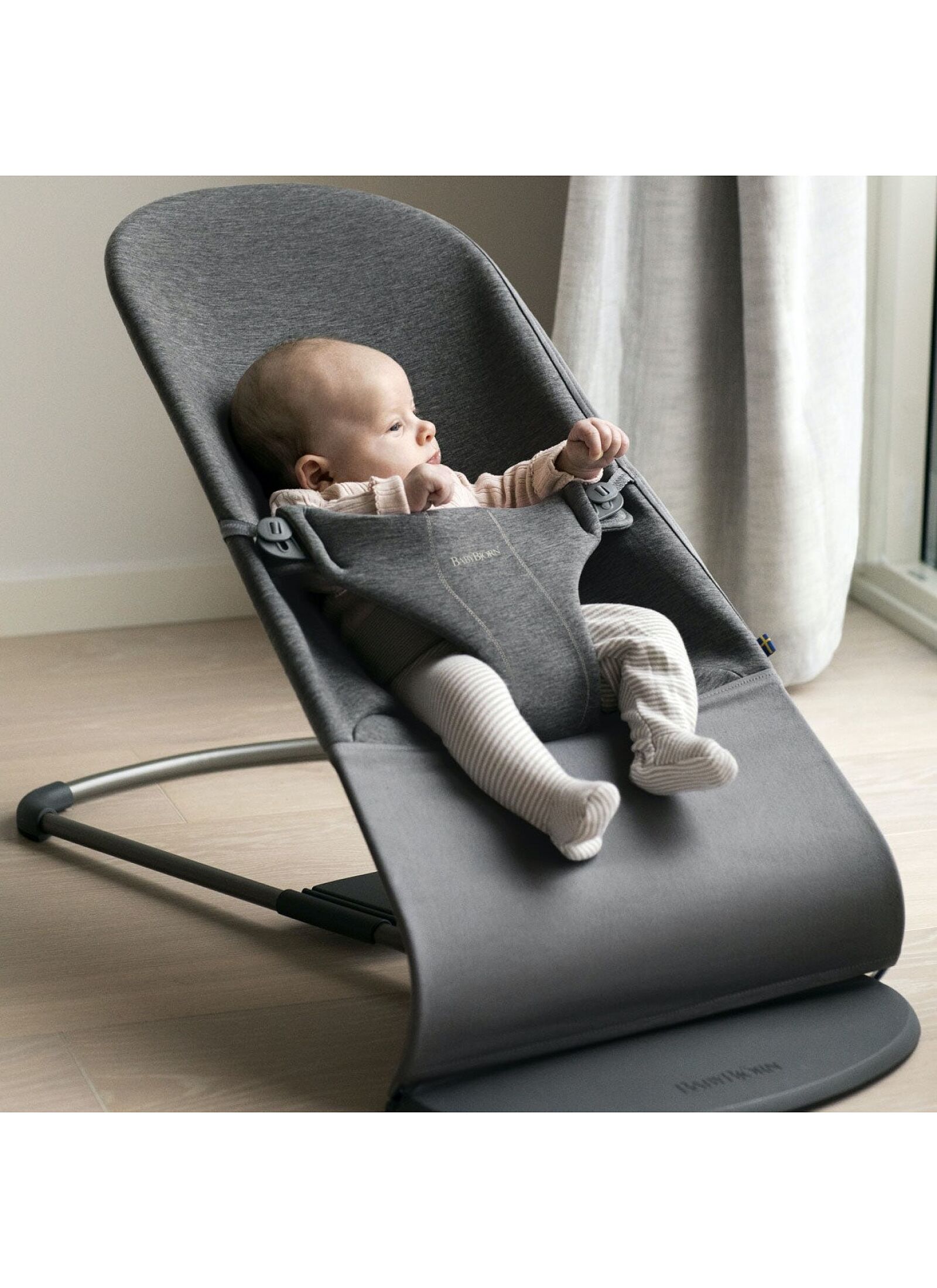 BABY BOUNCER BLISS 3D JERSEY CHARCOAL GREY