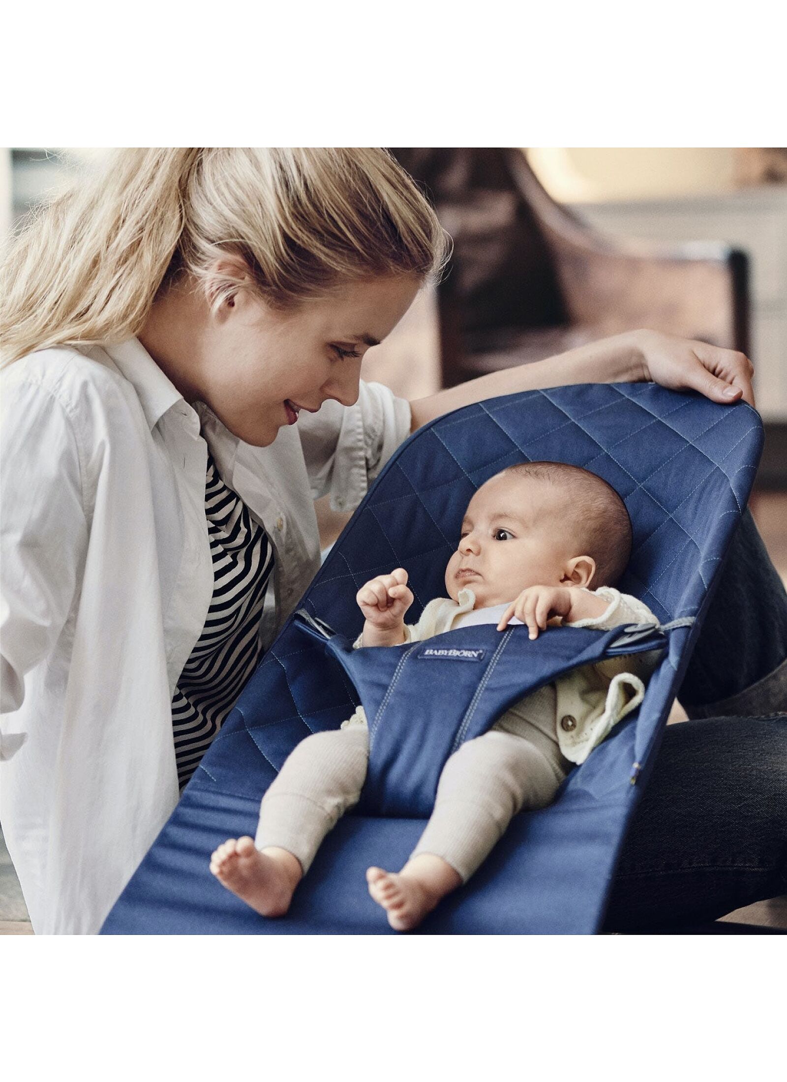 BABY BOUNCER BLISS COTTON MIDNIGHT BLUE