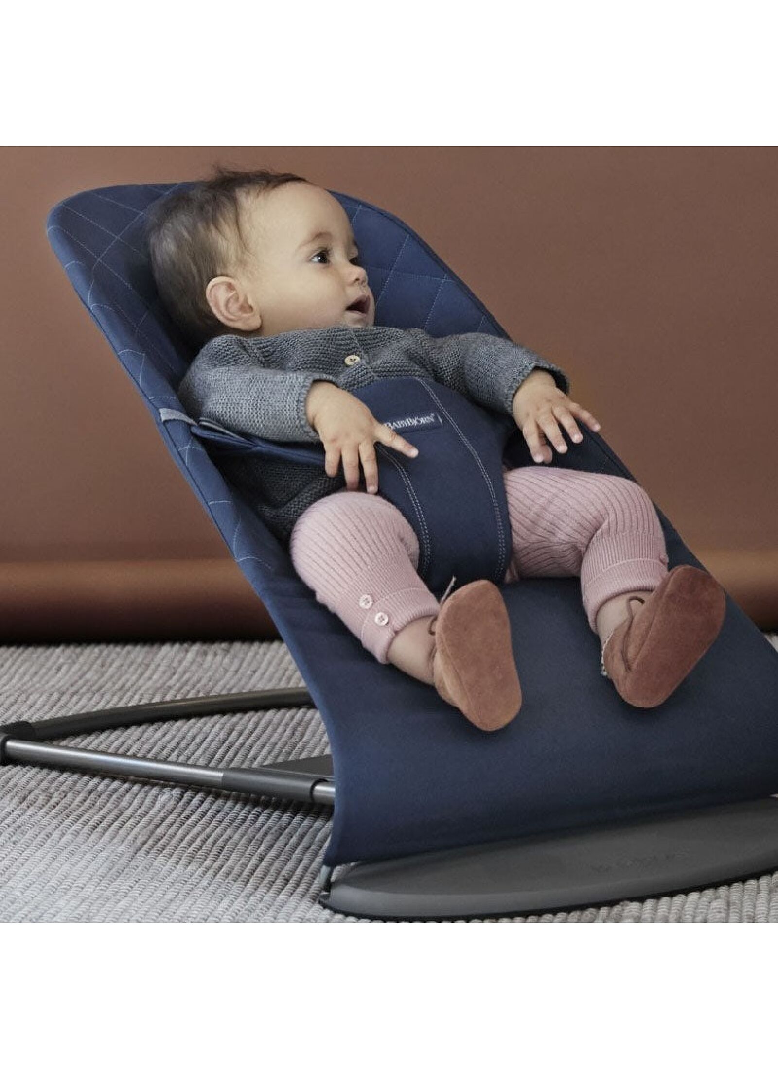 BABY BOUNCER BLISS COTTON MIDNIGHT BLUE