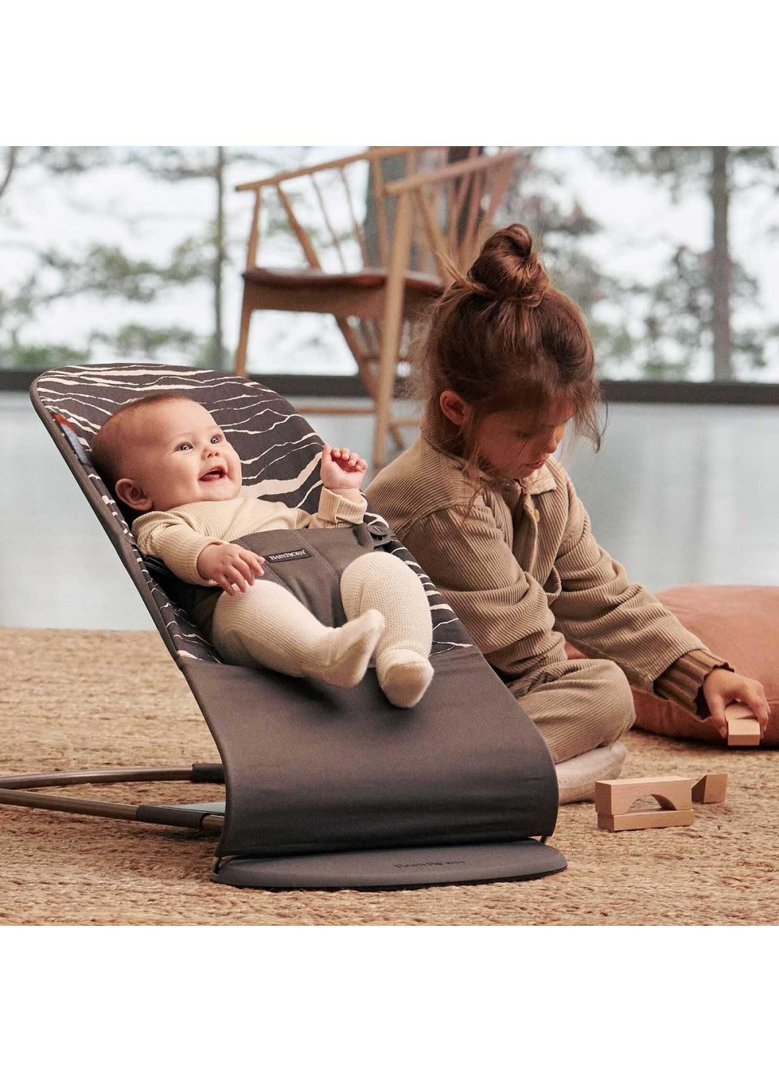 BABY BOUNCER BLISS COTTON LANDSCAPE ANTHRACITE