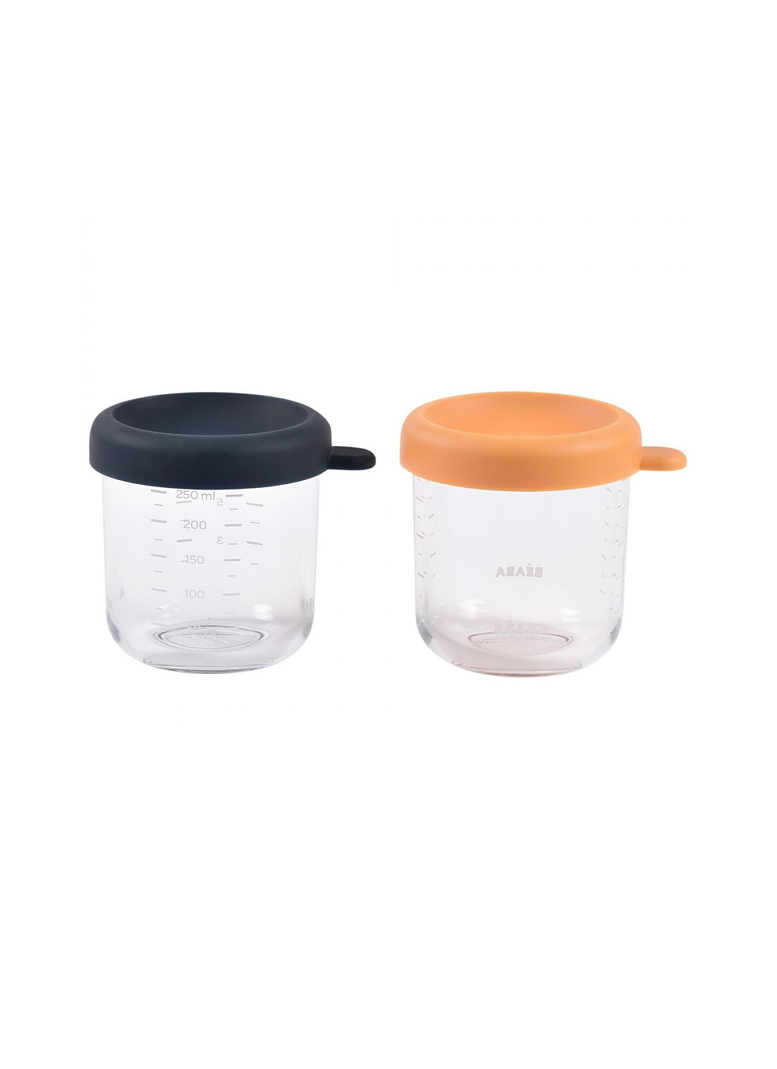 GLASS FOOD STORAGE CONTAINERS 2PCS NIGHT BLUE/HONEY 250ML