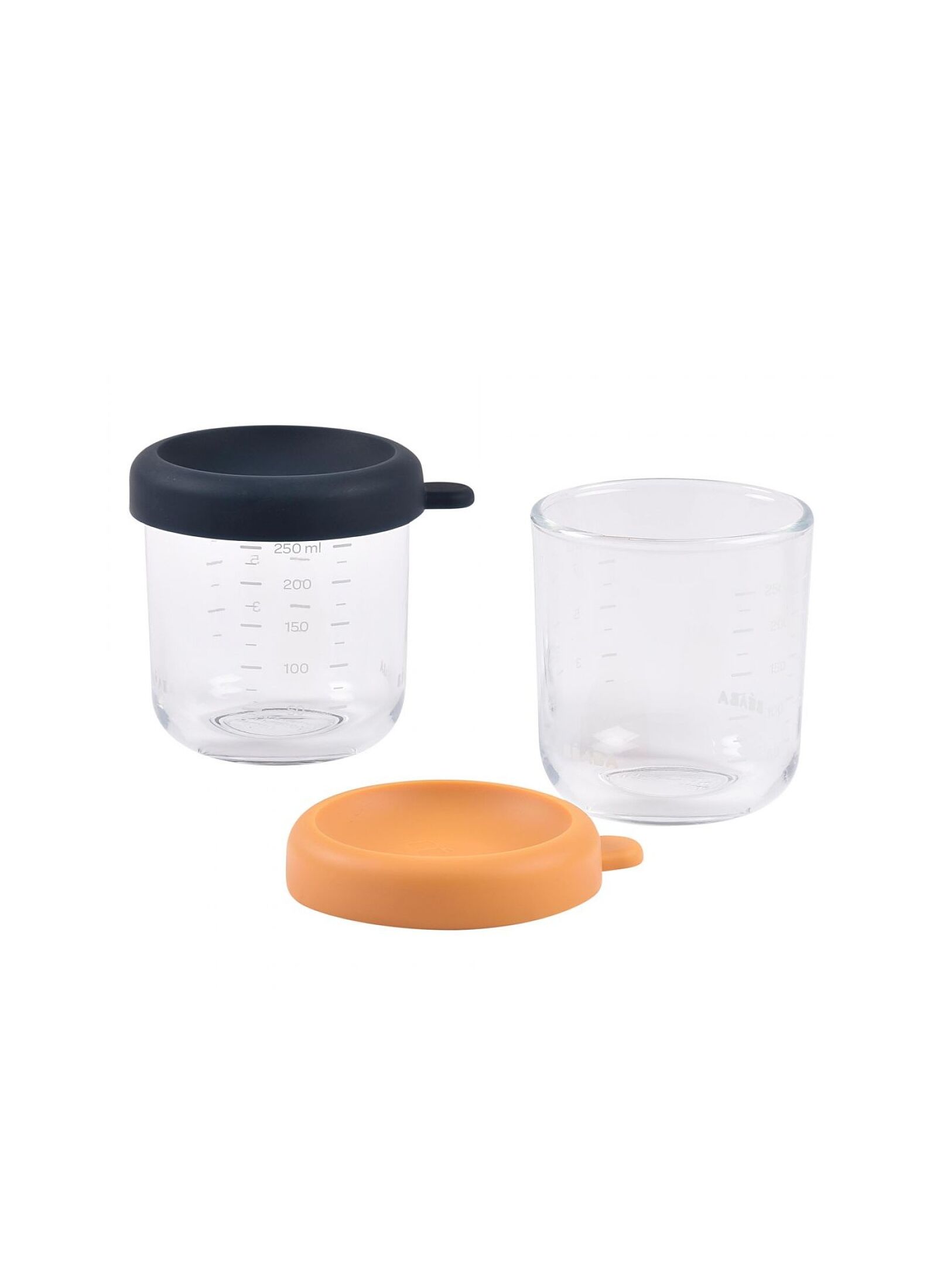 GLASS FOOD STORAGE CONTAINERS 2PCS NIGHT BLUE/HONEY 250ML