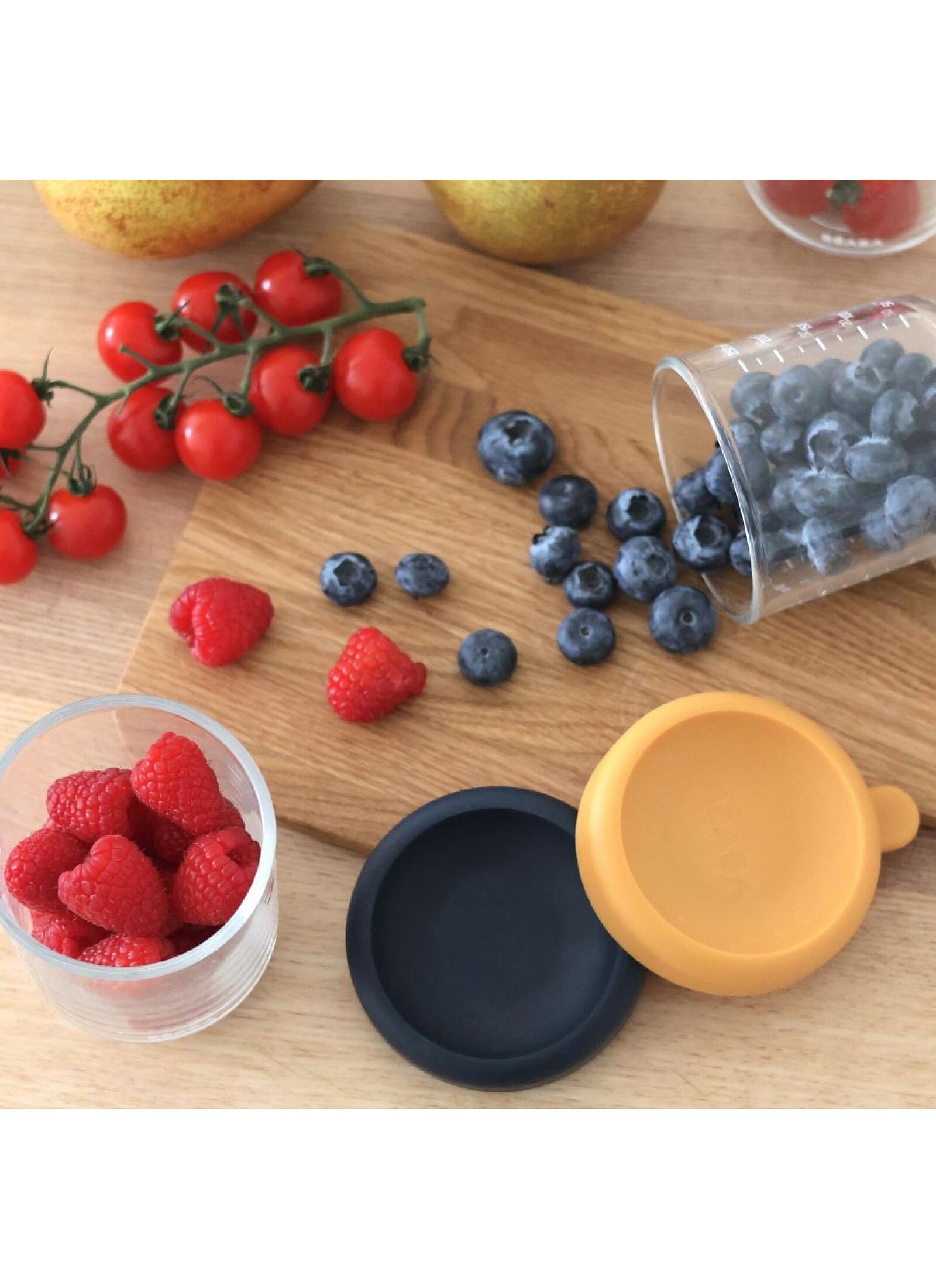 GLASS FOOD STORAGE CONTAINERS 2PCS NIGHT BLUE/HONEY 250ML