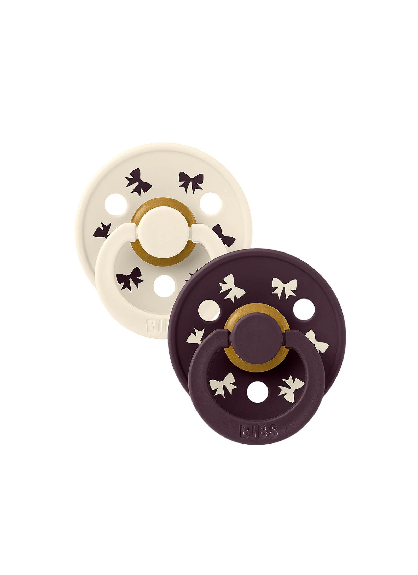 PACIFIER 2PCS COLOUR IVORY-PLUM LATEX