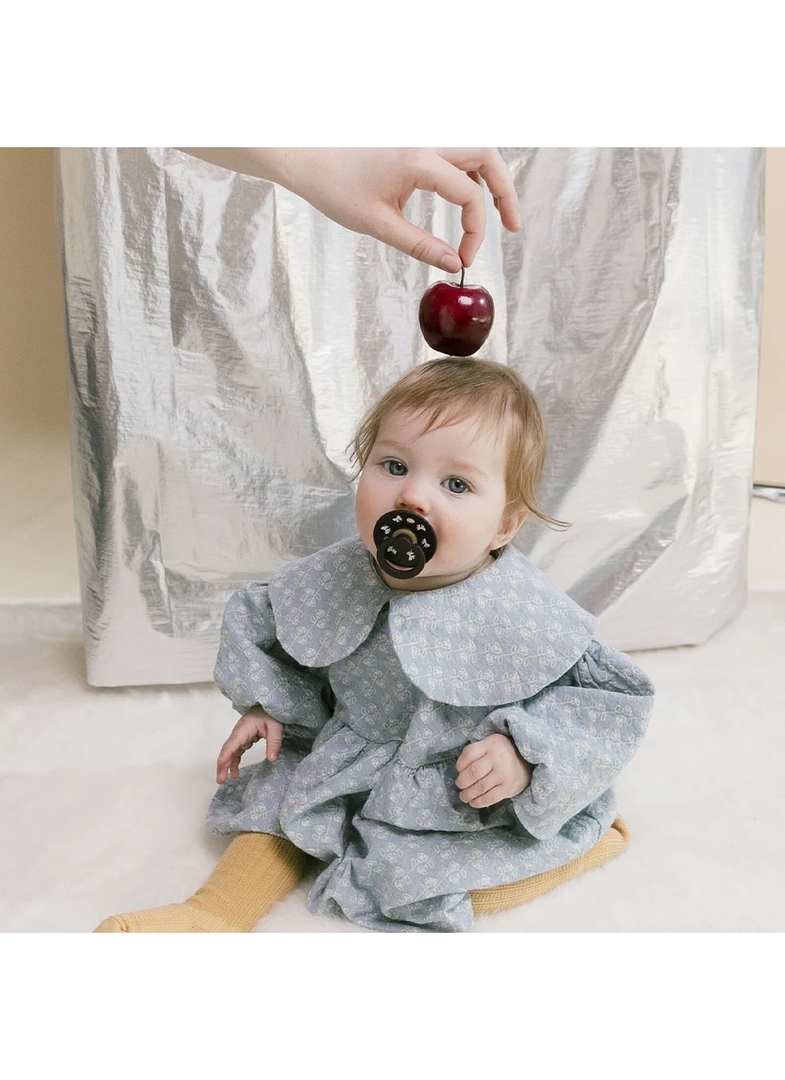 PACIFIER 2PCS COLOUR IVORY-PLUM LATEX