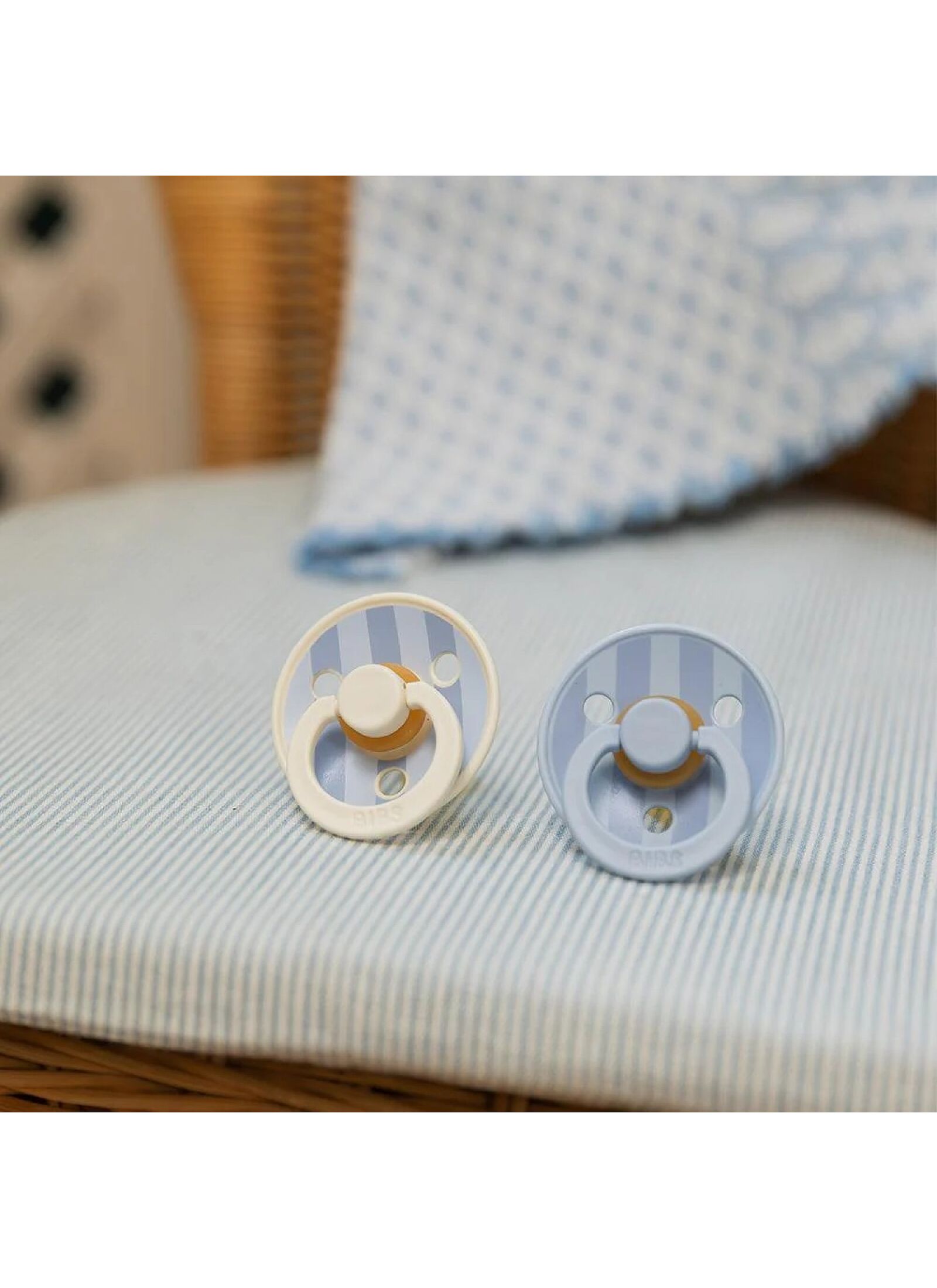 PACIFIER 2PCS COLOUR BABY BLUE-DUSTY BLUE LATEX 