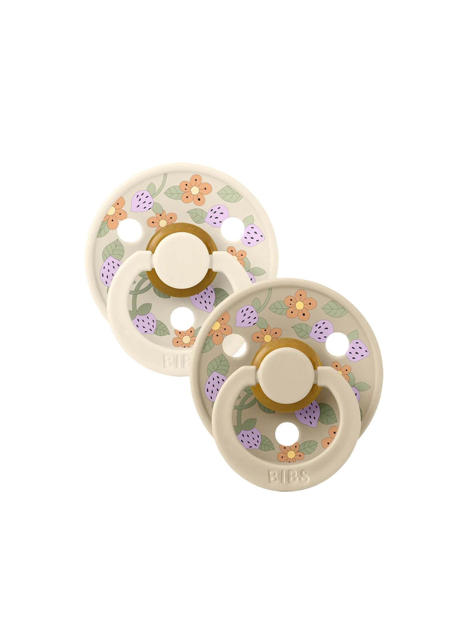 PACIFIER 2PCS X LIBERTY STRAWBERRIES AND CREAM IVORY MIX LATEX 