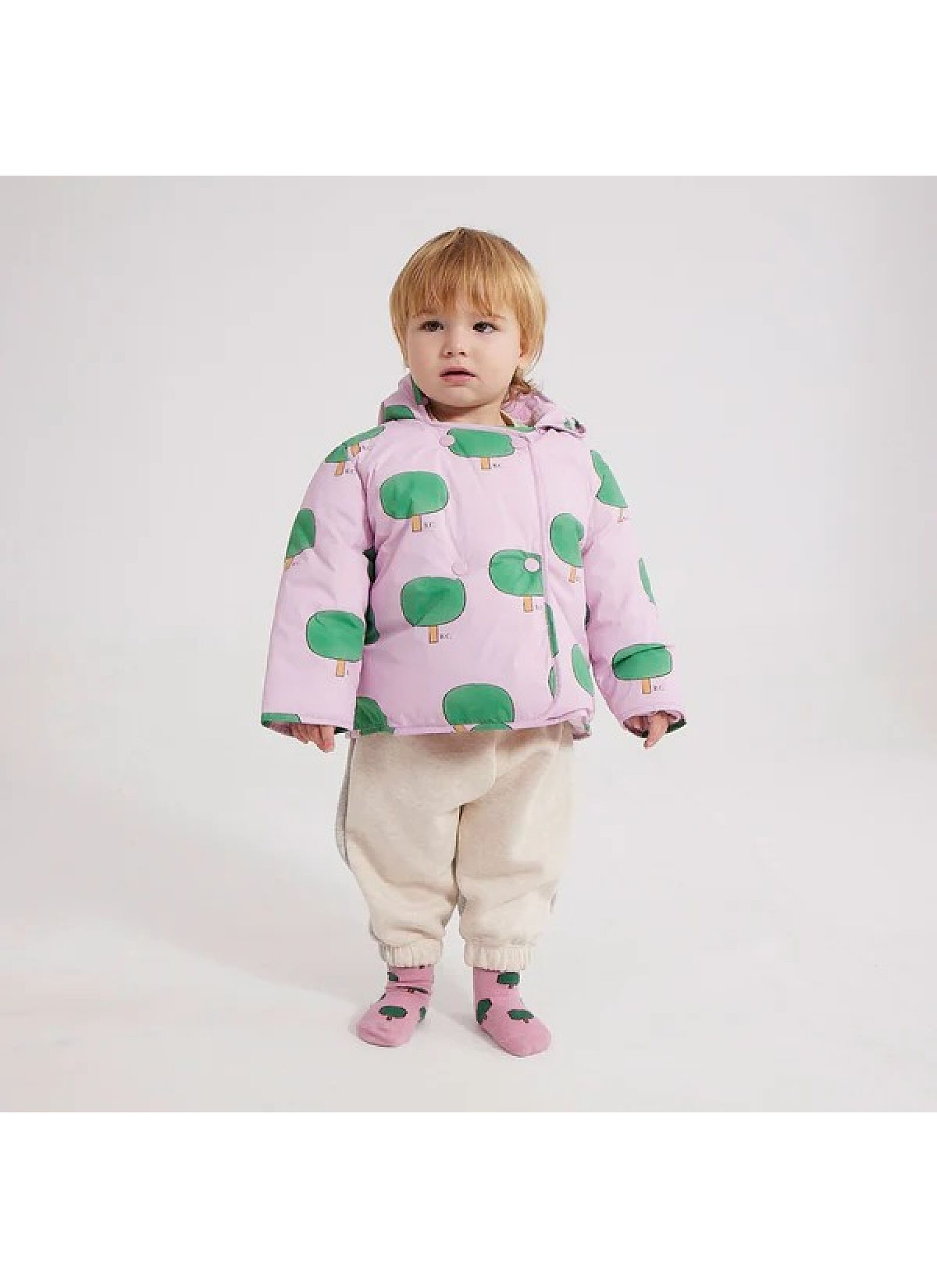JACKET BABY GREEN TREE ALL OVER