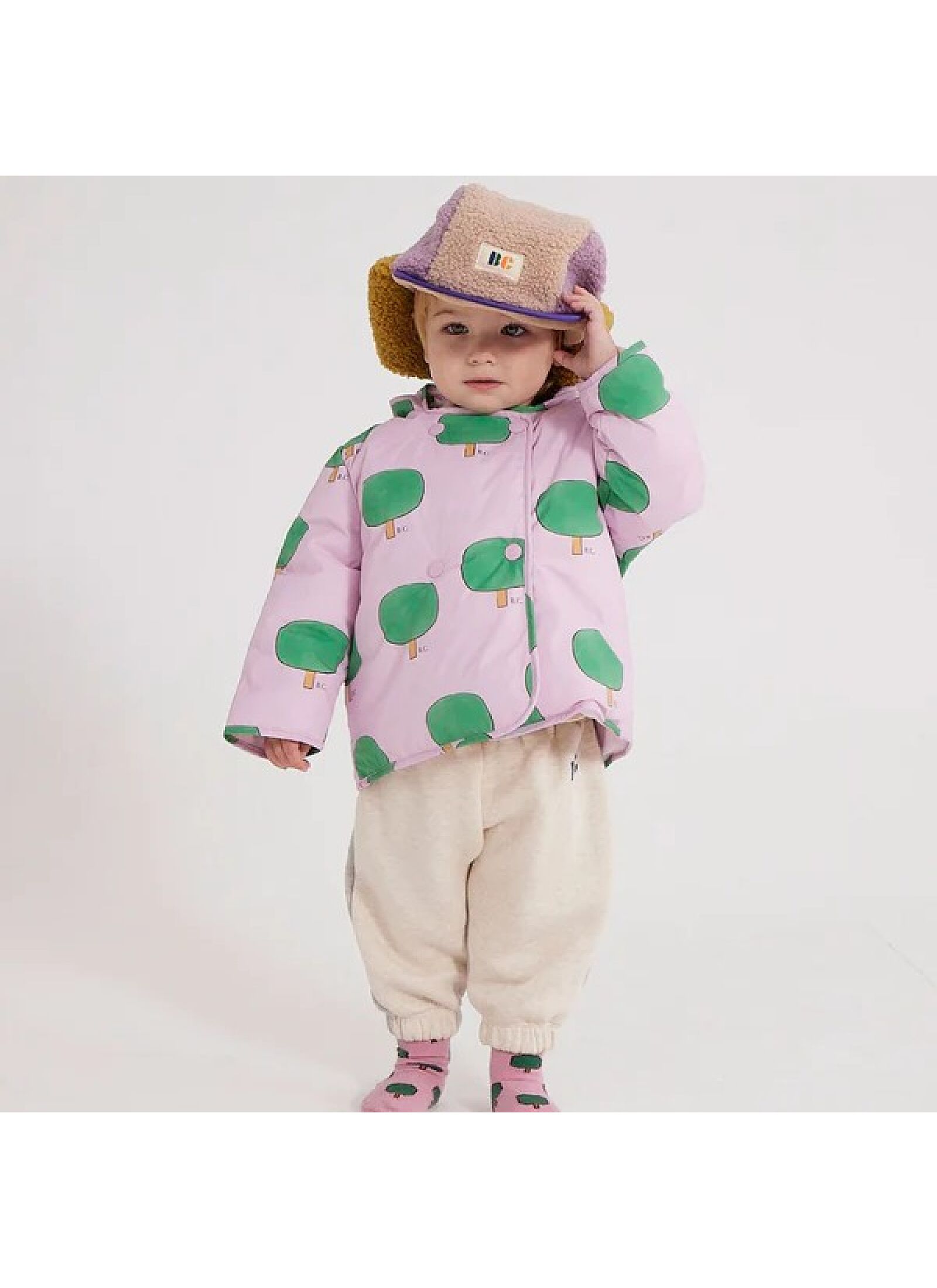 JACKET BABY GREEN TREE ALL OVER