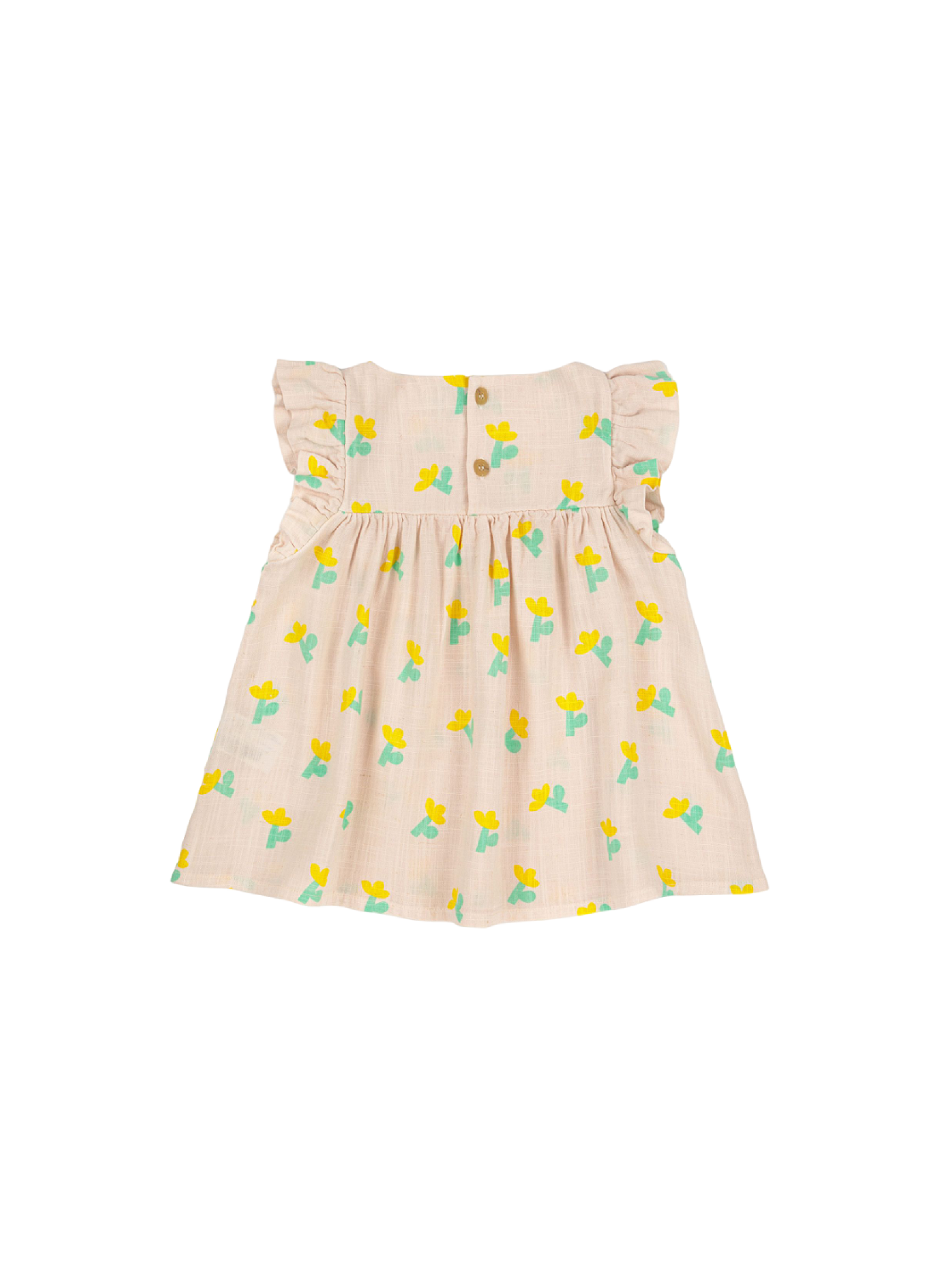 DRESS RUFFLE SEA FLOWER ALL OVER