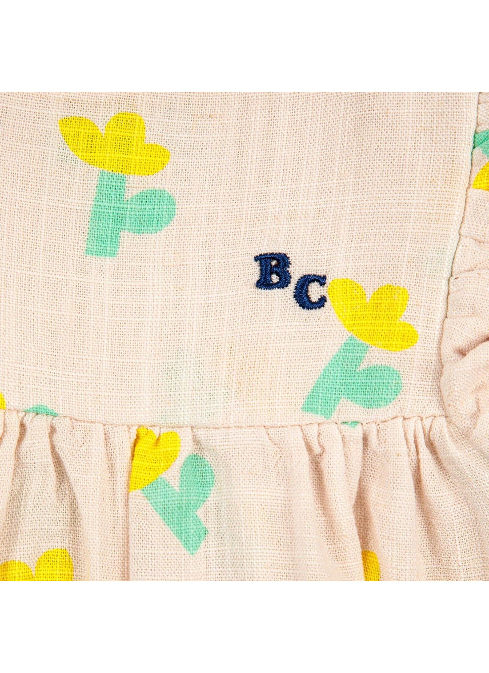 DRESS RUFFLE SEA FLOWER ALL OVER