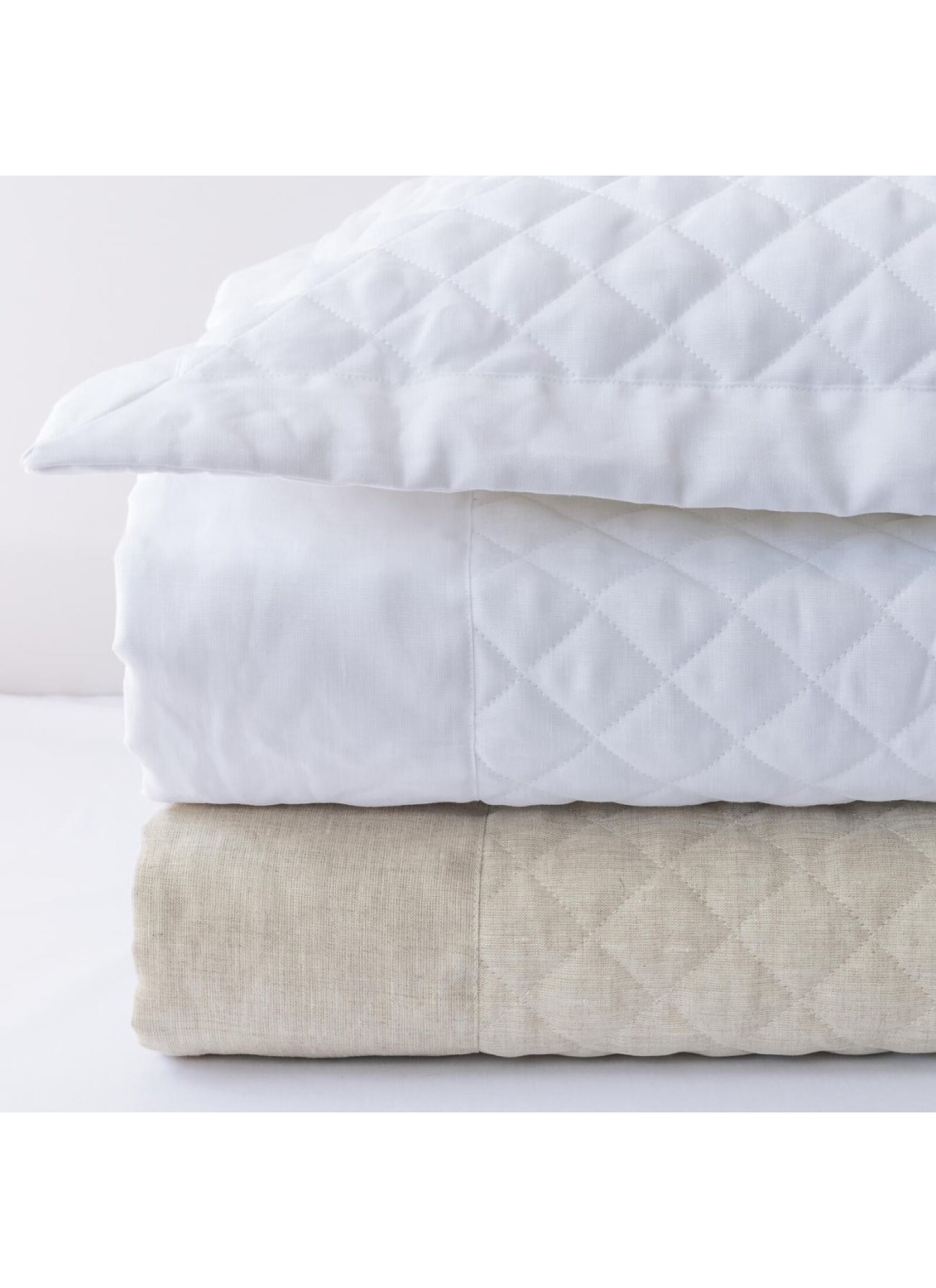 DOUBLE QUILT HUDSON LINEN WHITE