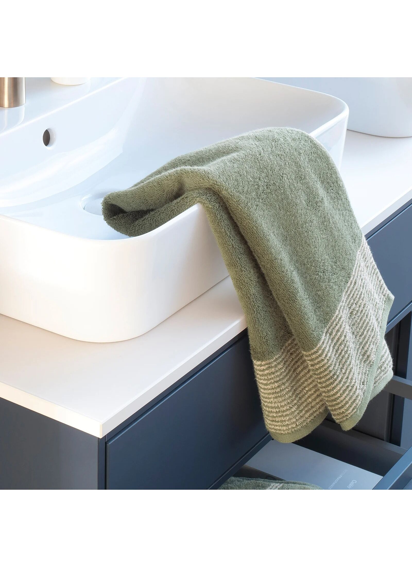 TOWEL SET TWO-TONE KHAKI