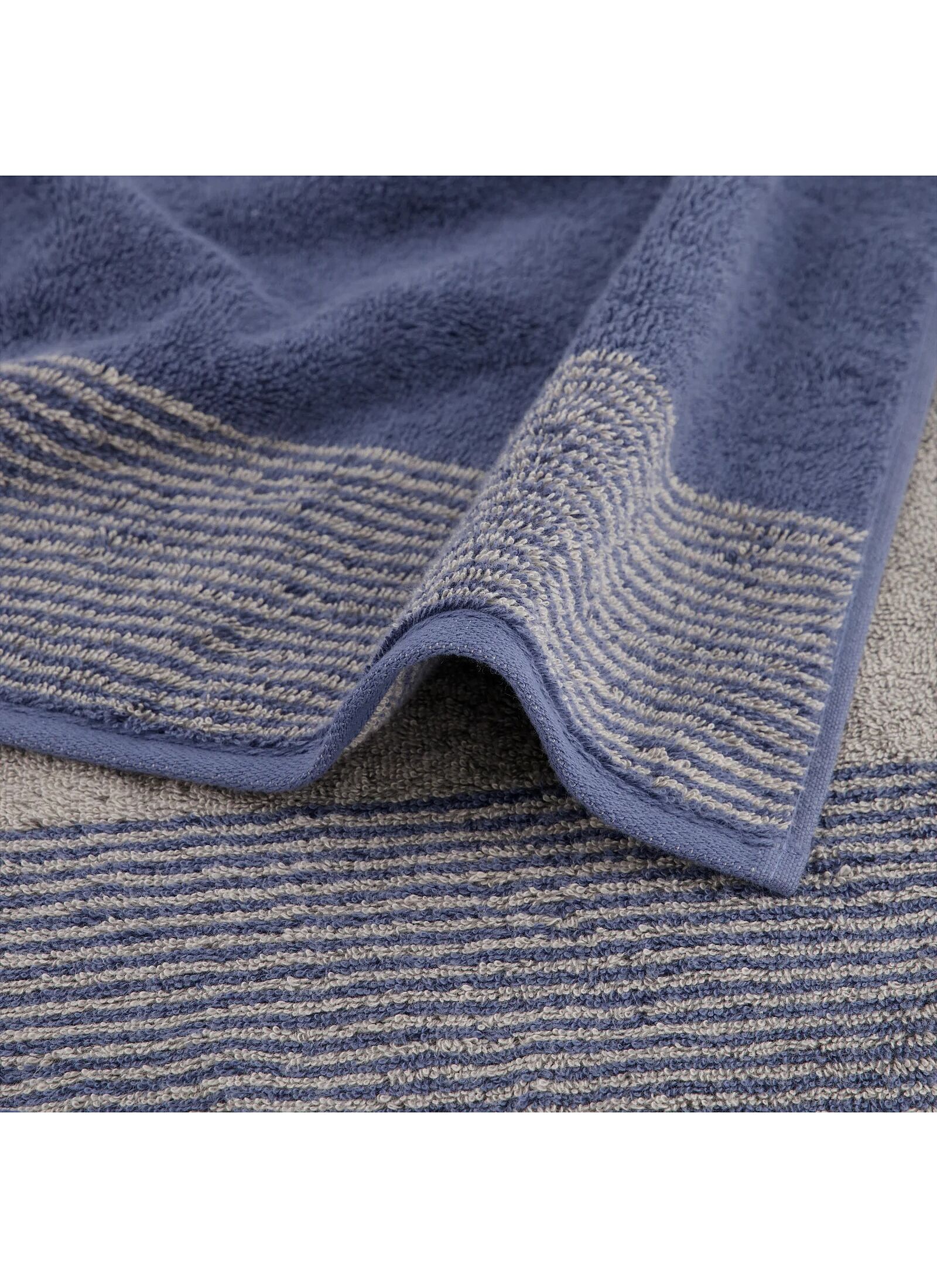 TOWEL SET TWO-TONE NAVY
