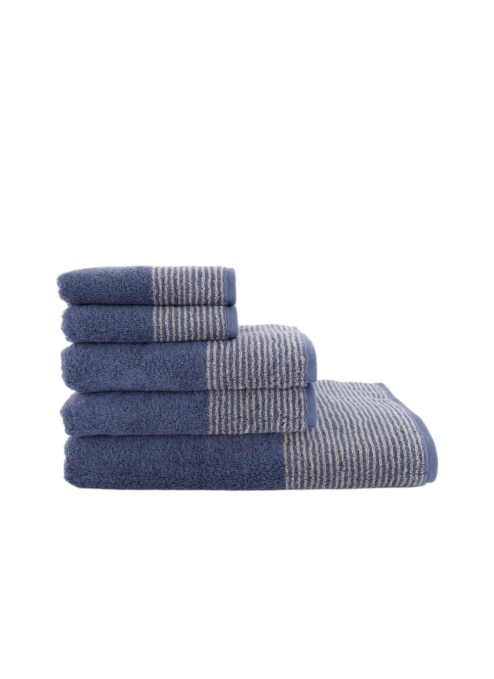 TOWEL SET TWO-TONE NAVY