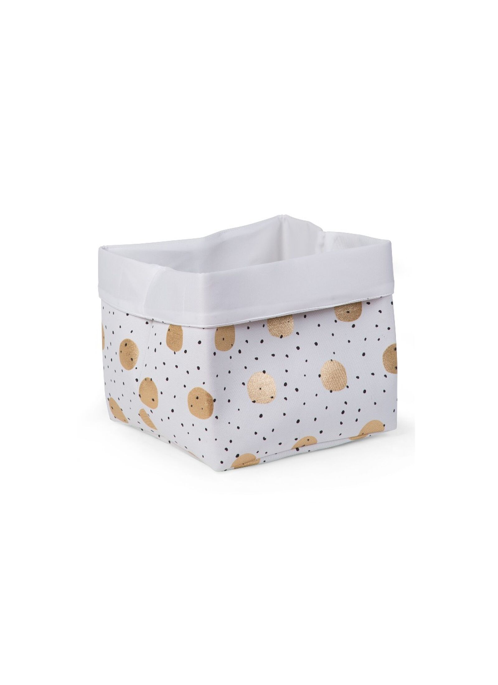 BASKET CANVAS GOLD DOTS