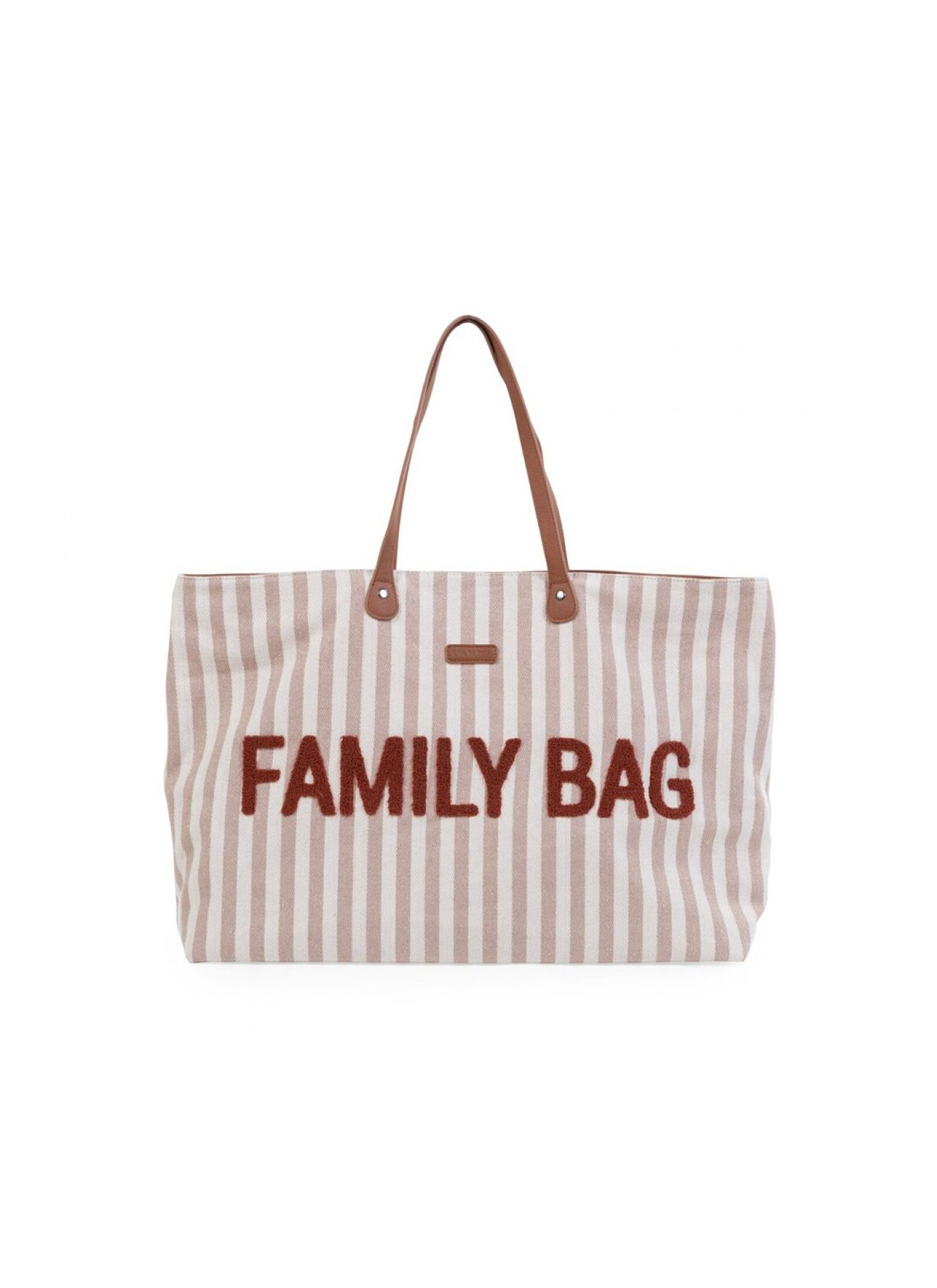 FAMILY BAG STRIPES NUDE-TERRACOTTA