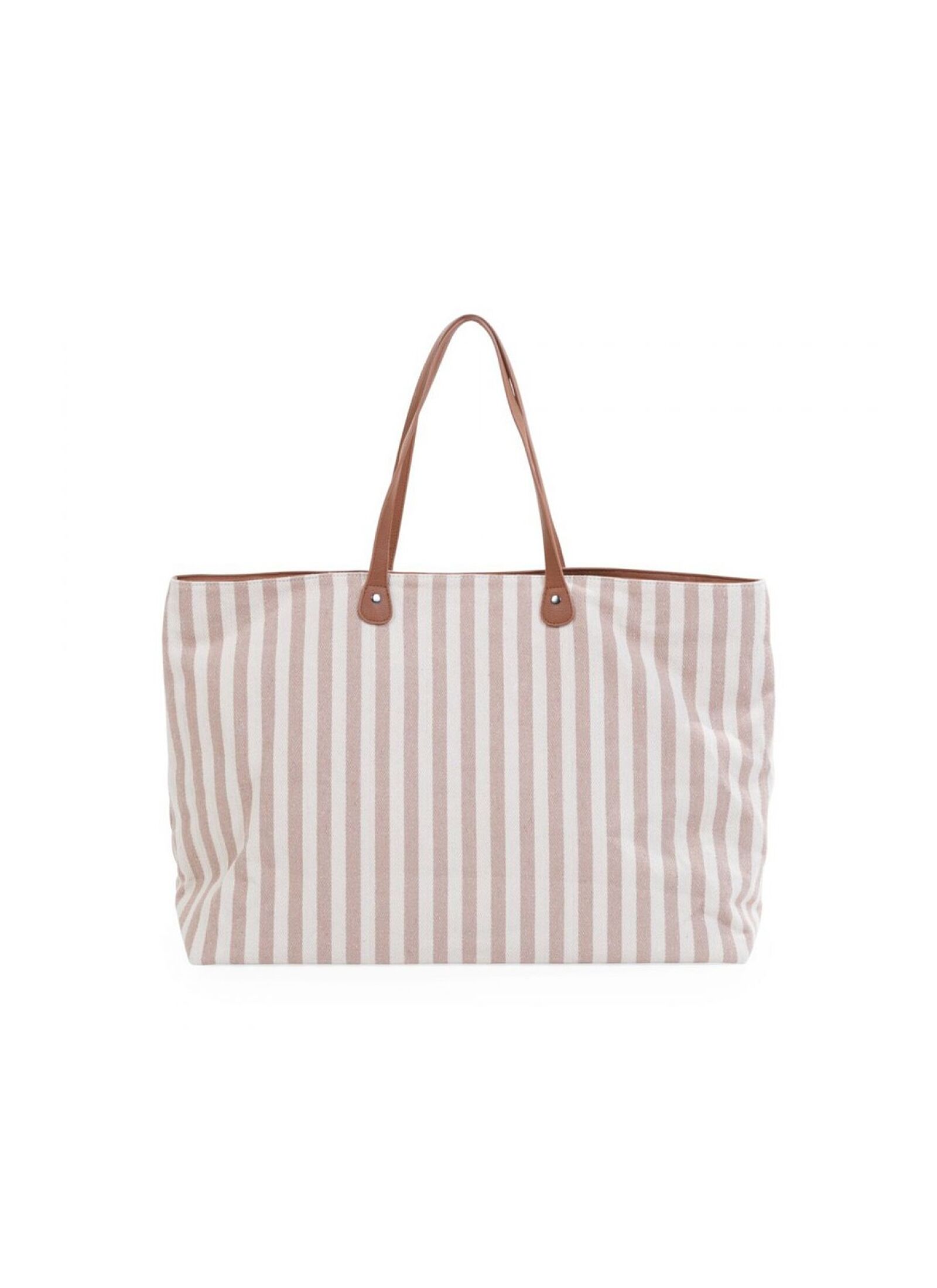 FAMILY BAG STRIPES NUDE-TERRACOTTA