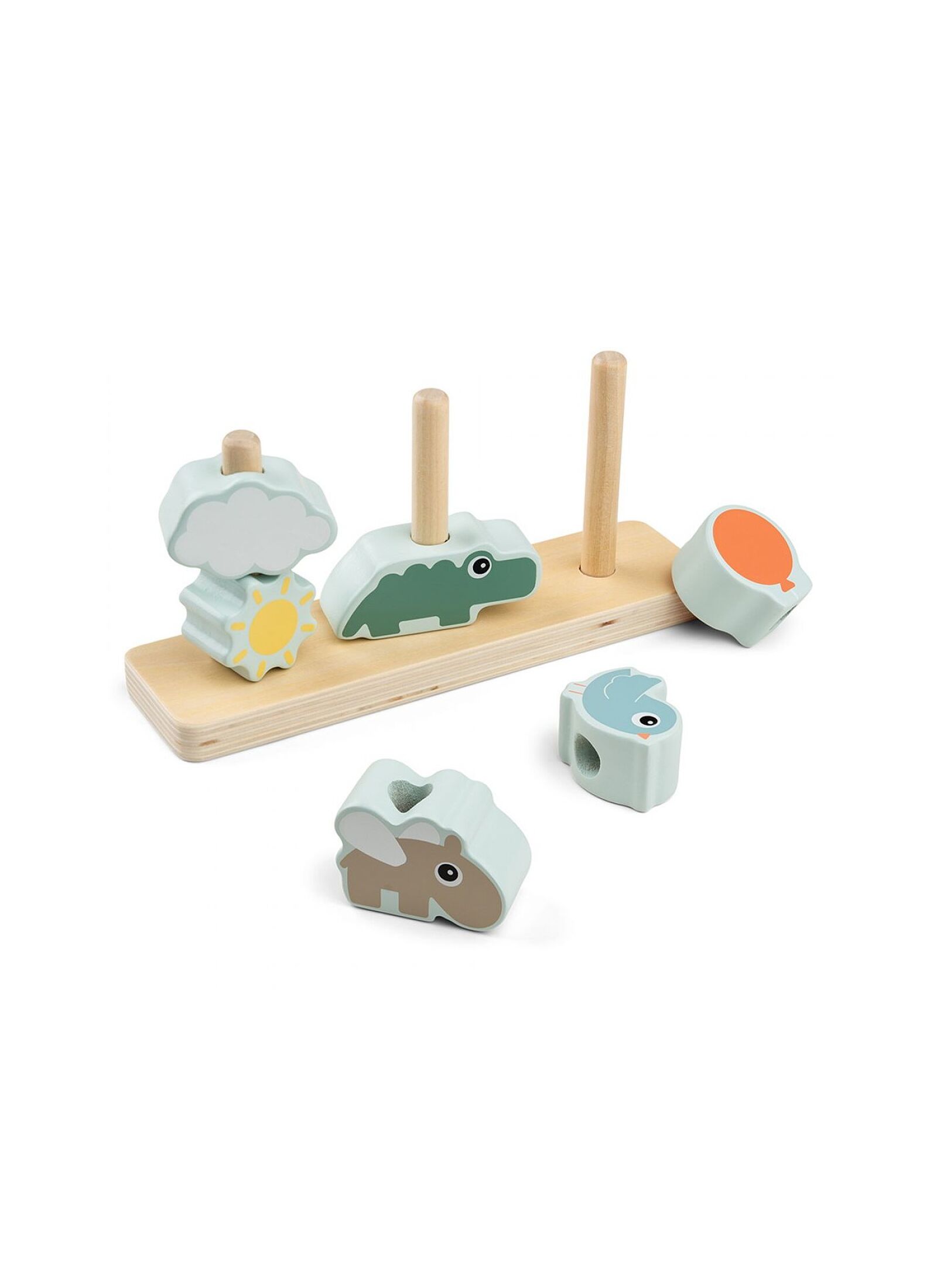 WOODEN ACTIVITY TOY HAPPY CLOUDS COLOUR MIX