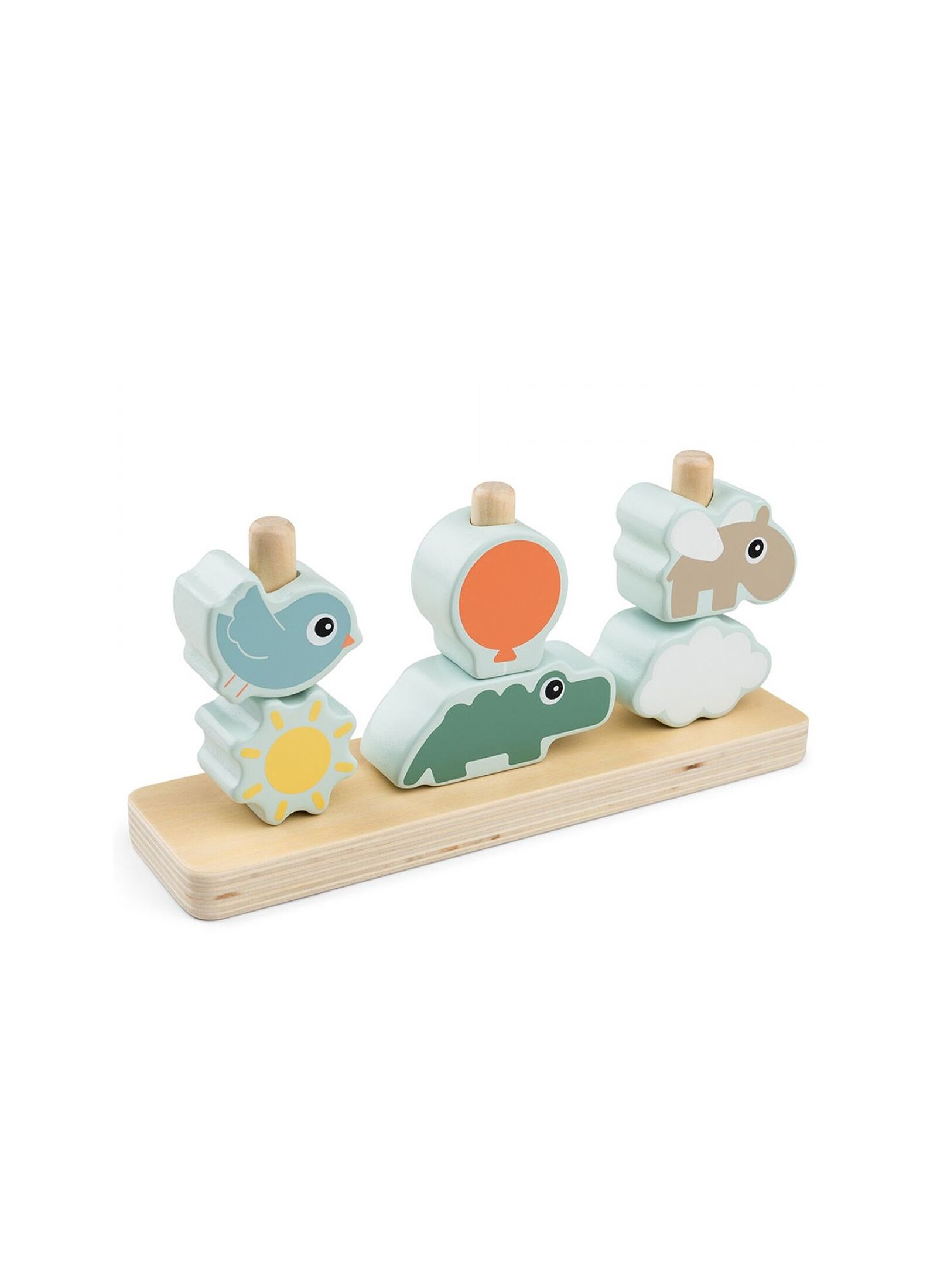 WOODEN ACTIVITY TOY HAPPY CLOUDS COLOUR MIX