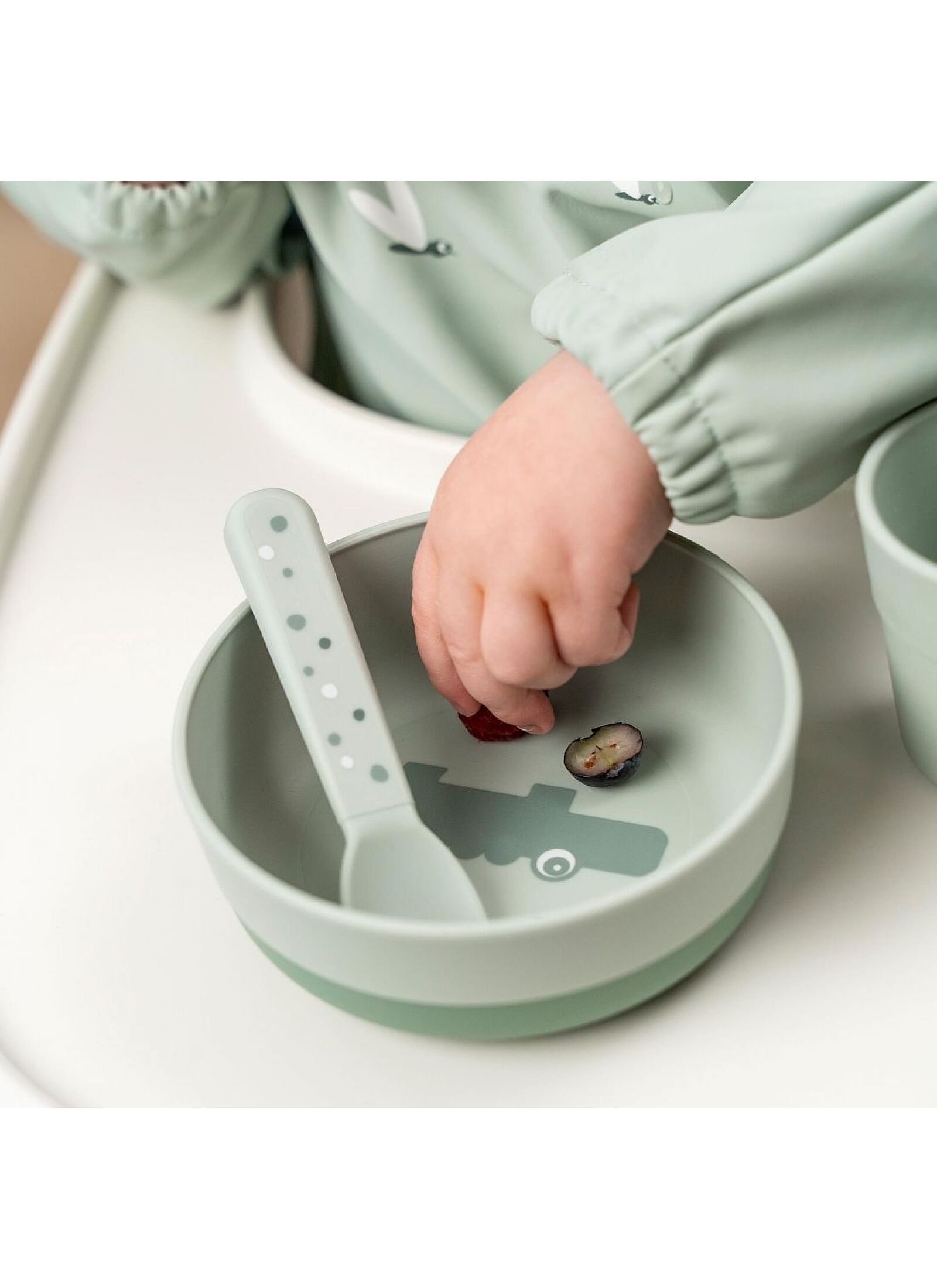 BOWL FOODIE HAPPY CLOUDS CROCO GREEN