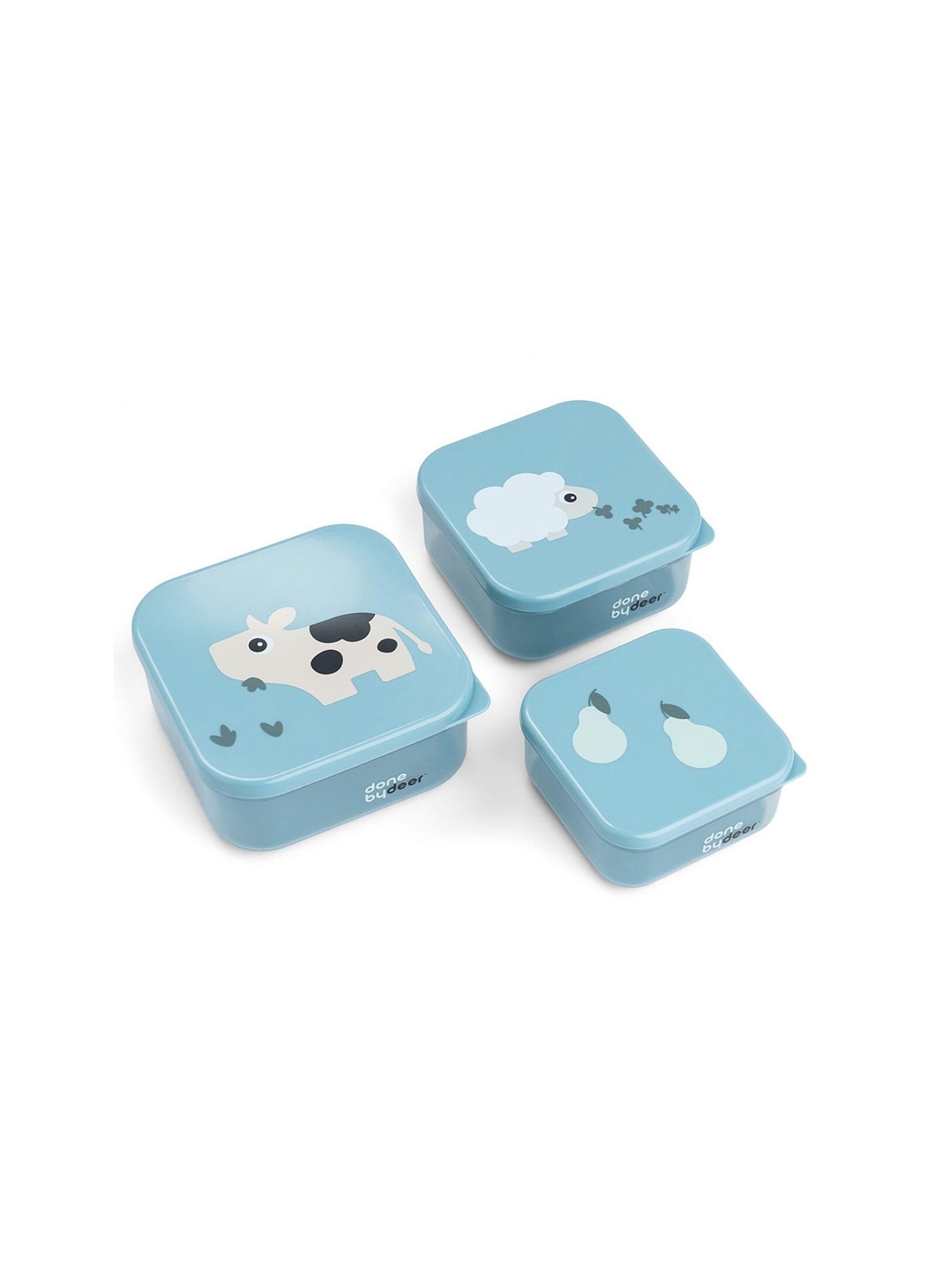 LUNCH BOX (3PCS) TINY FARM BLUE
