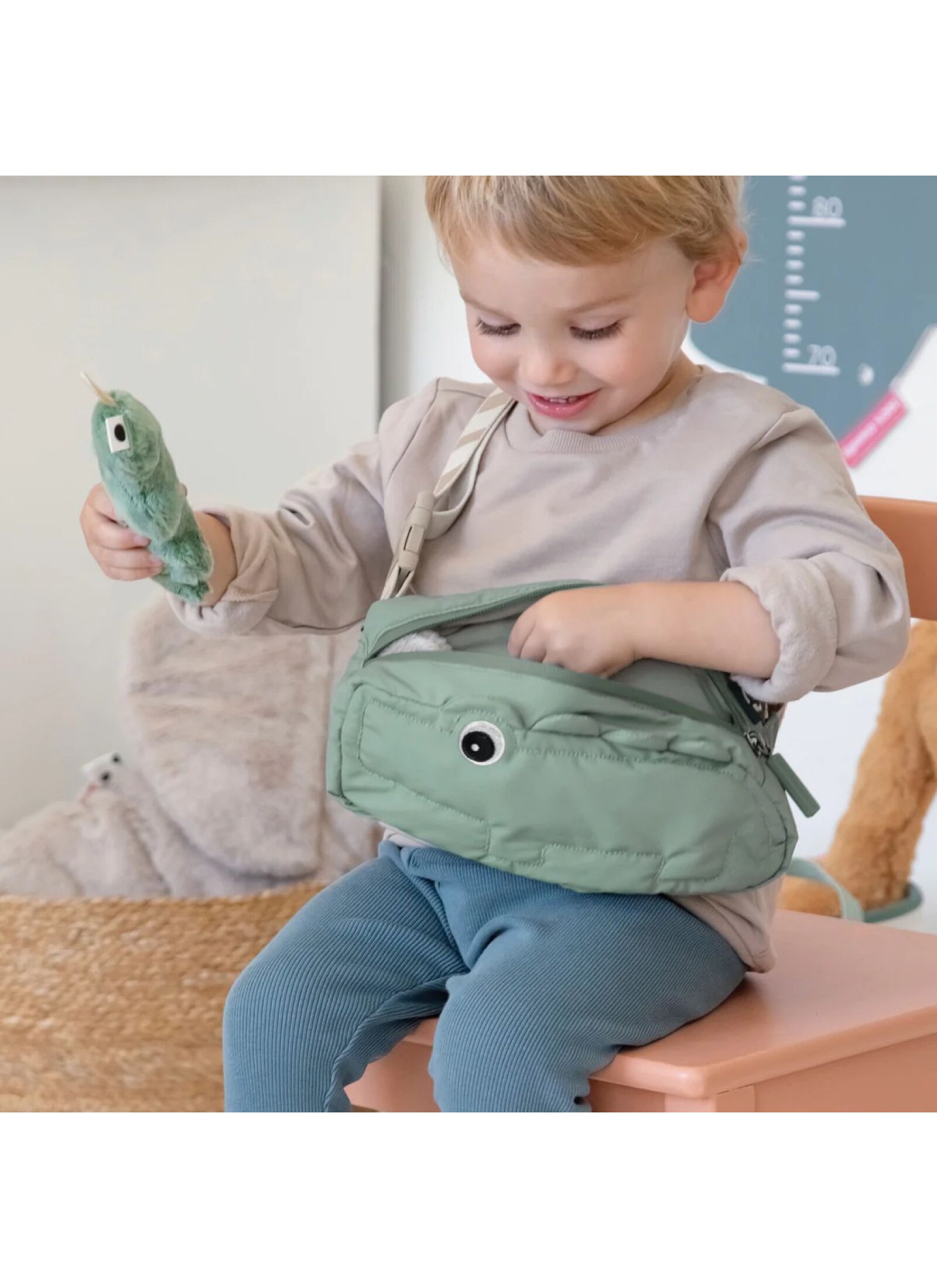 KID'S CROSS-OVER BAG CROCO GREEN
