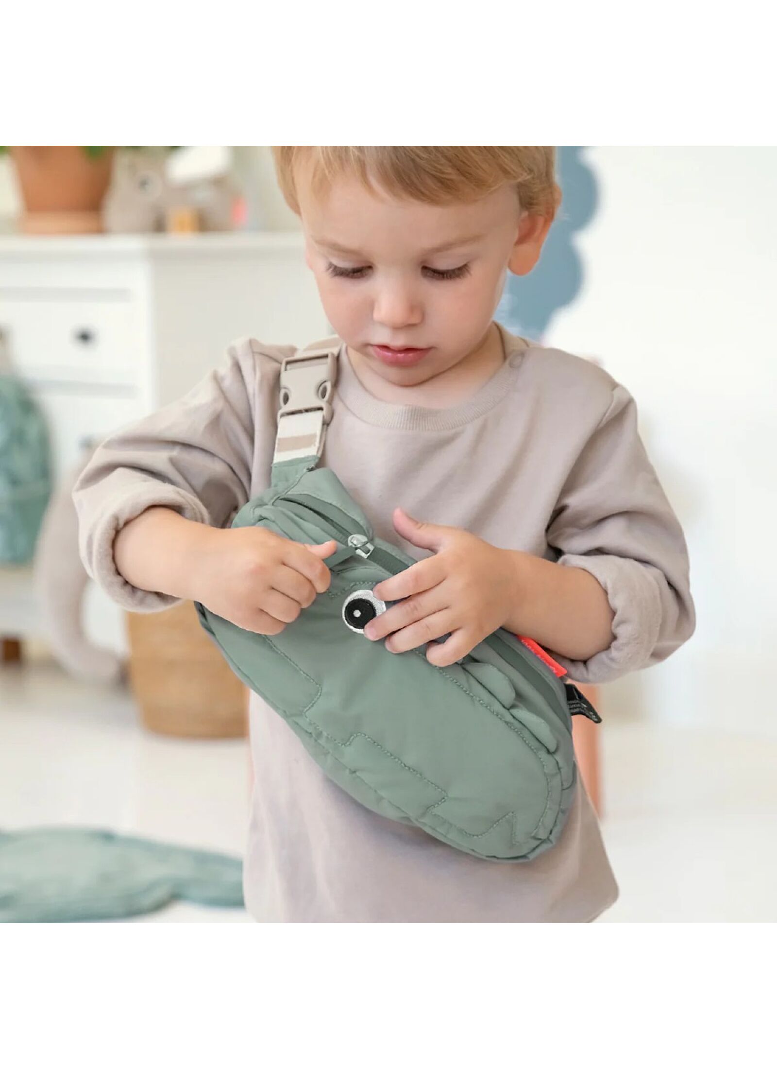 KID'S CROSS-OVER BAG CROCO GREEN