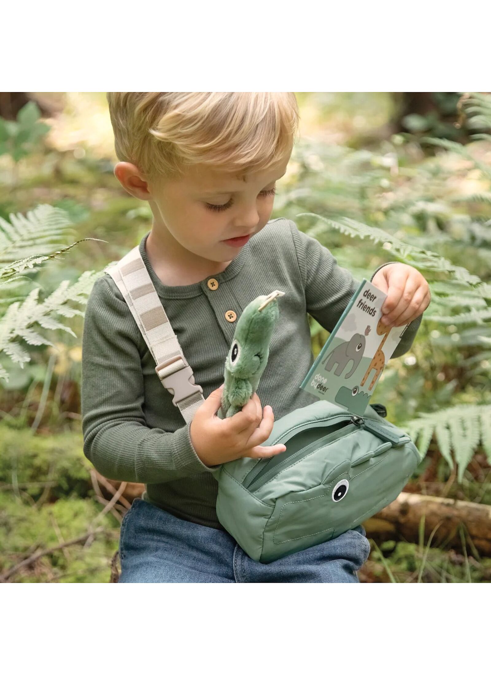 KID'S CROSS-OVER BAG CROCO GREEN