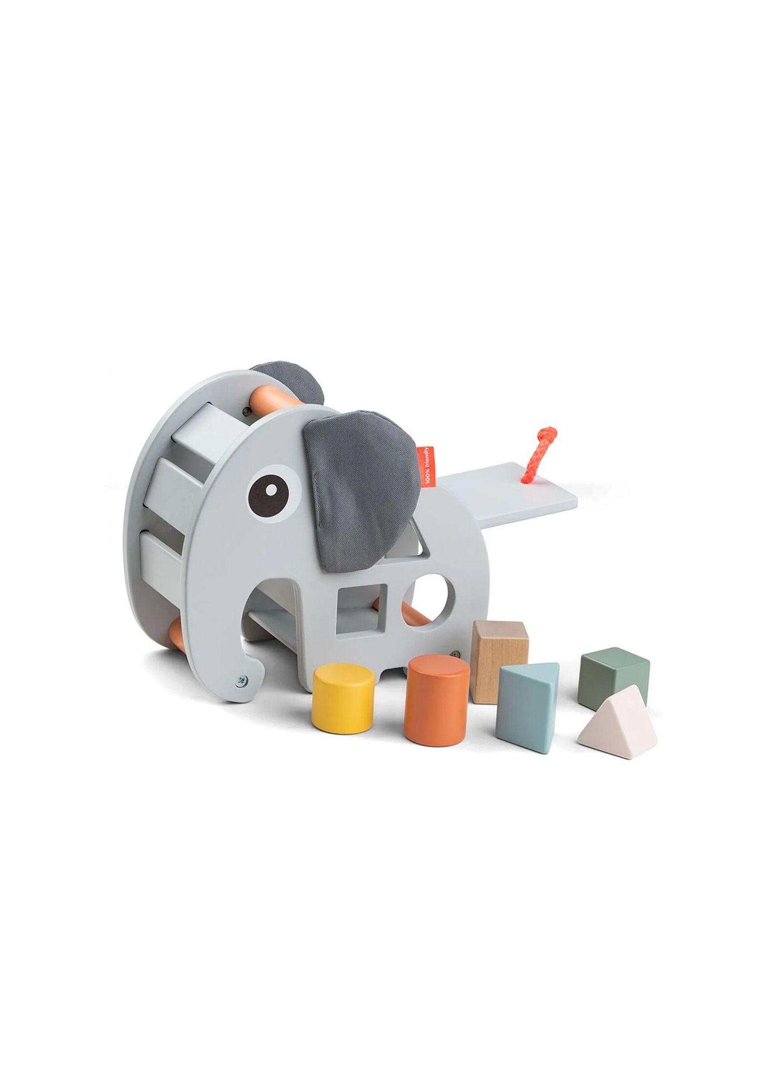 WOODEN ACTIVITY TOY SORTING BOX ELPHEE GREY