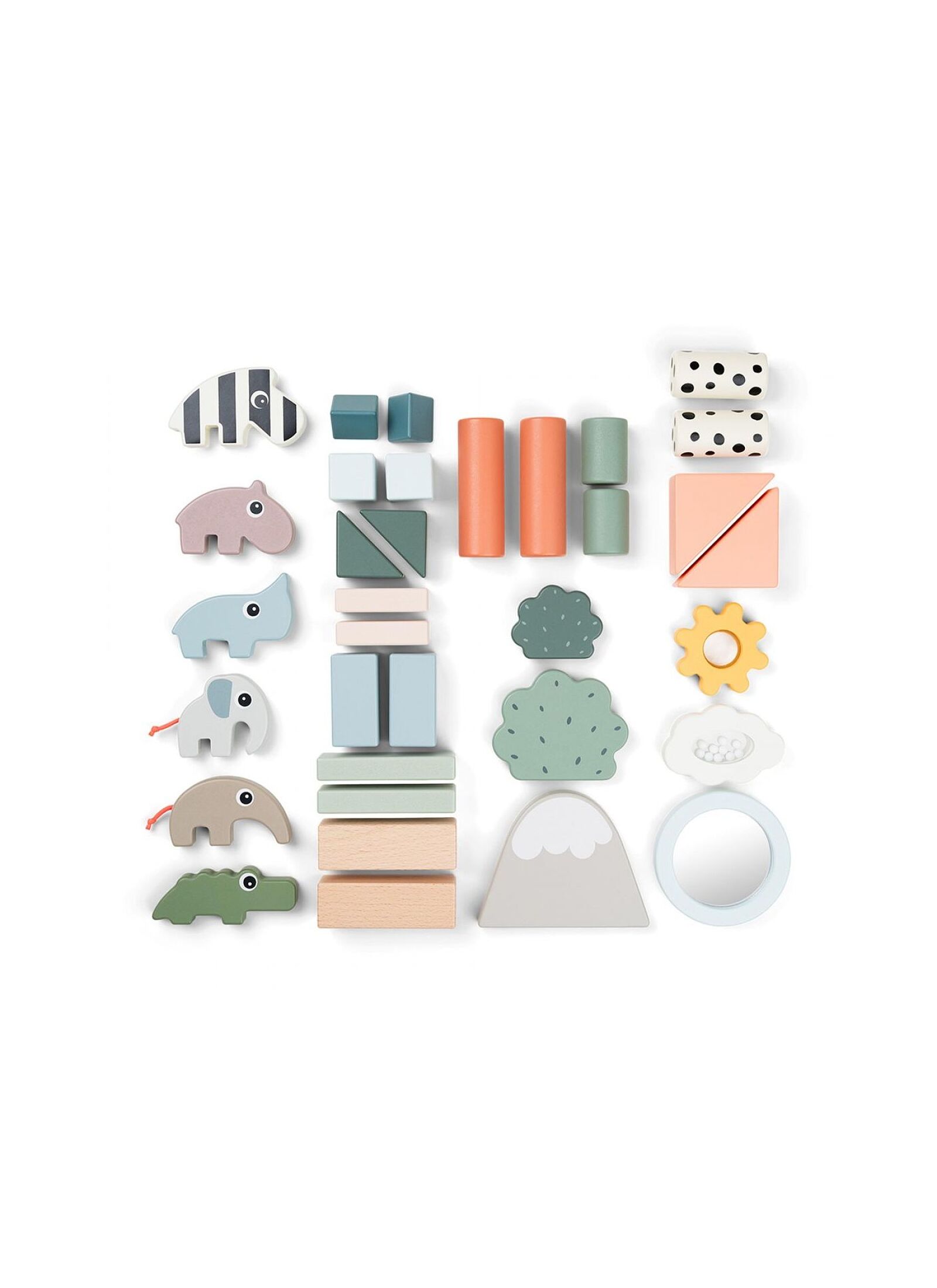 WOODEN ACTIVITY TOY BUILDING BLOCK DEER FRIENDS