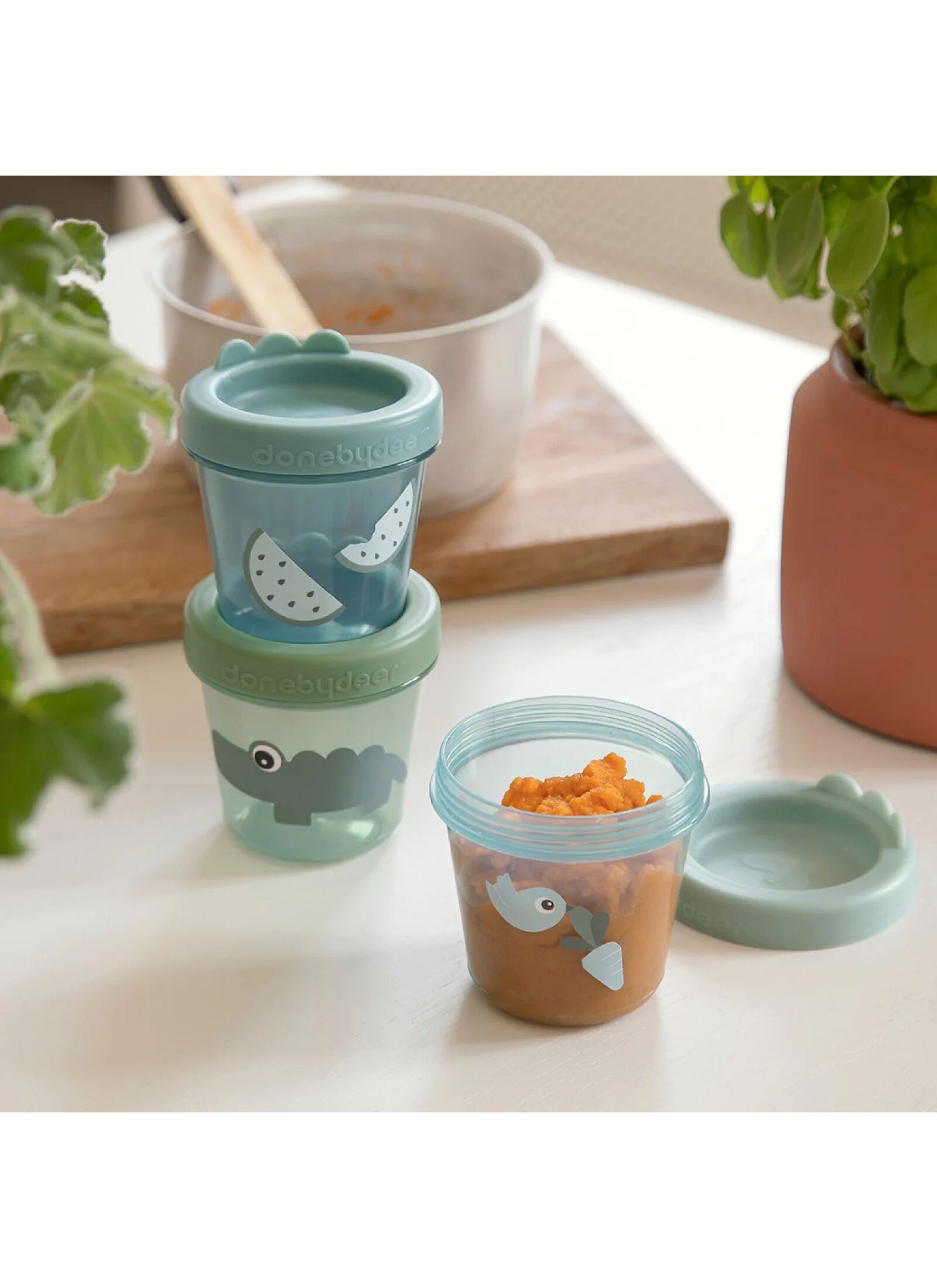 SNACK BOX SET 3PCS CROCO GREEN