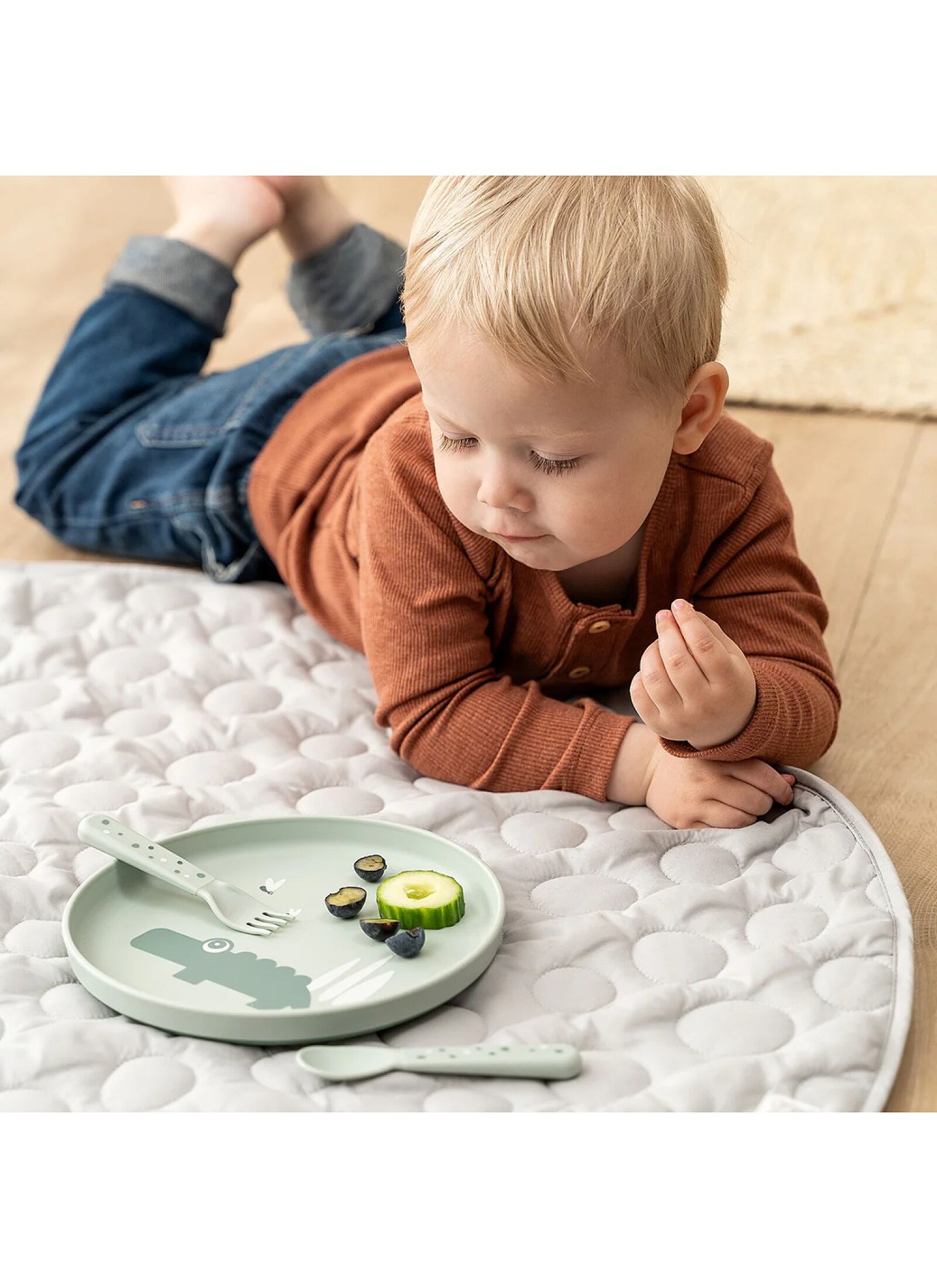 PLATE FOODIE CROCO GREEN