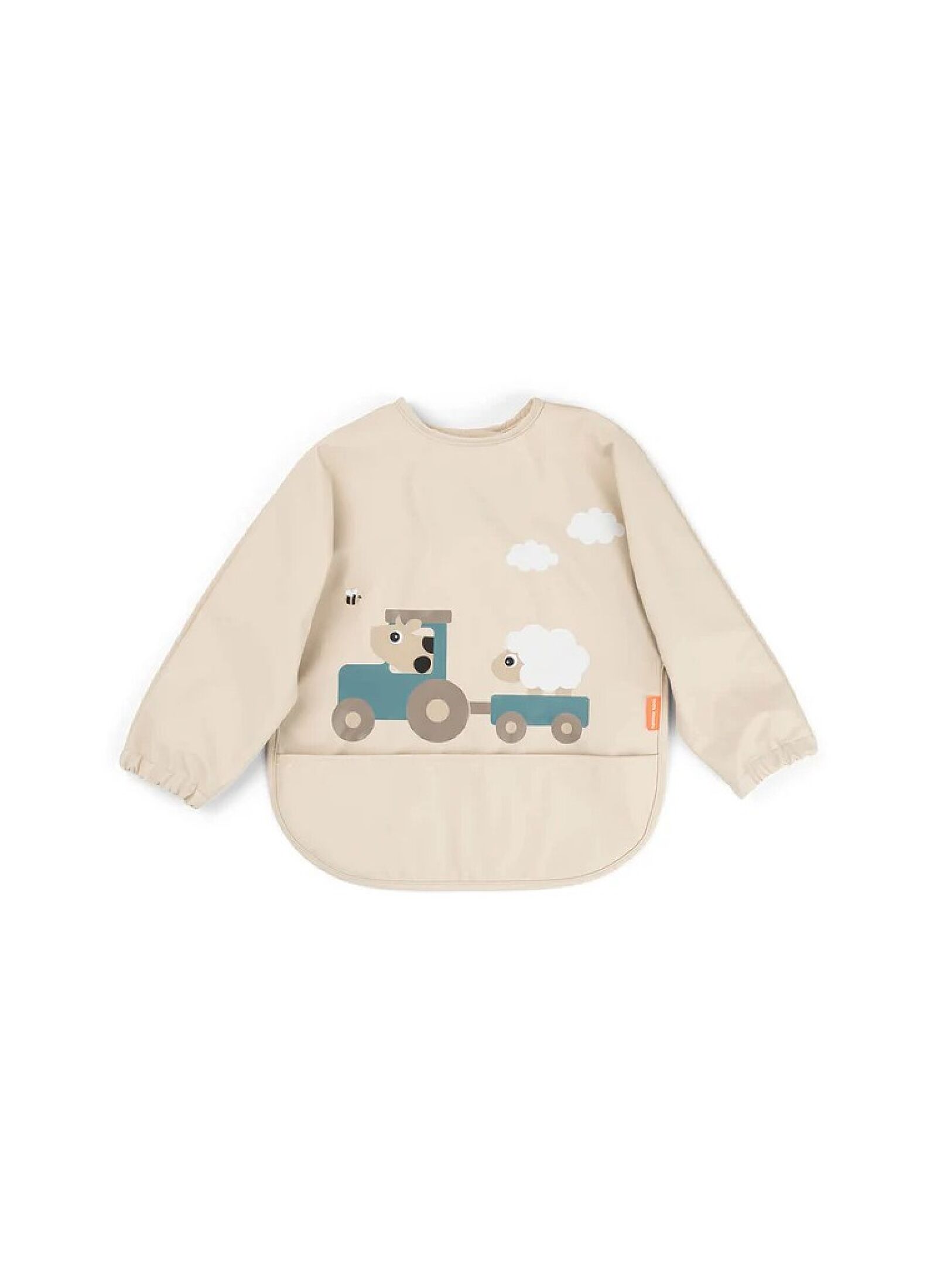 LONGSLEEVED BIB TINY FARM SAND
