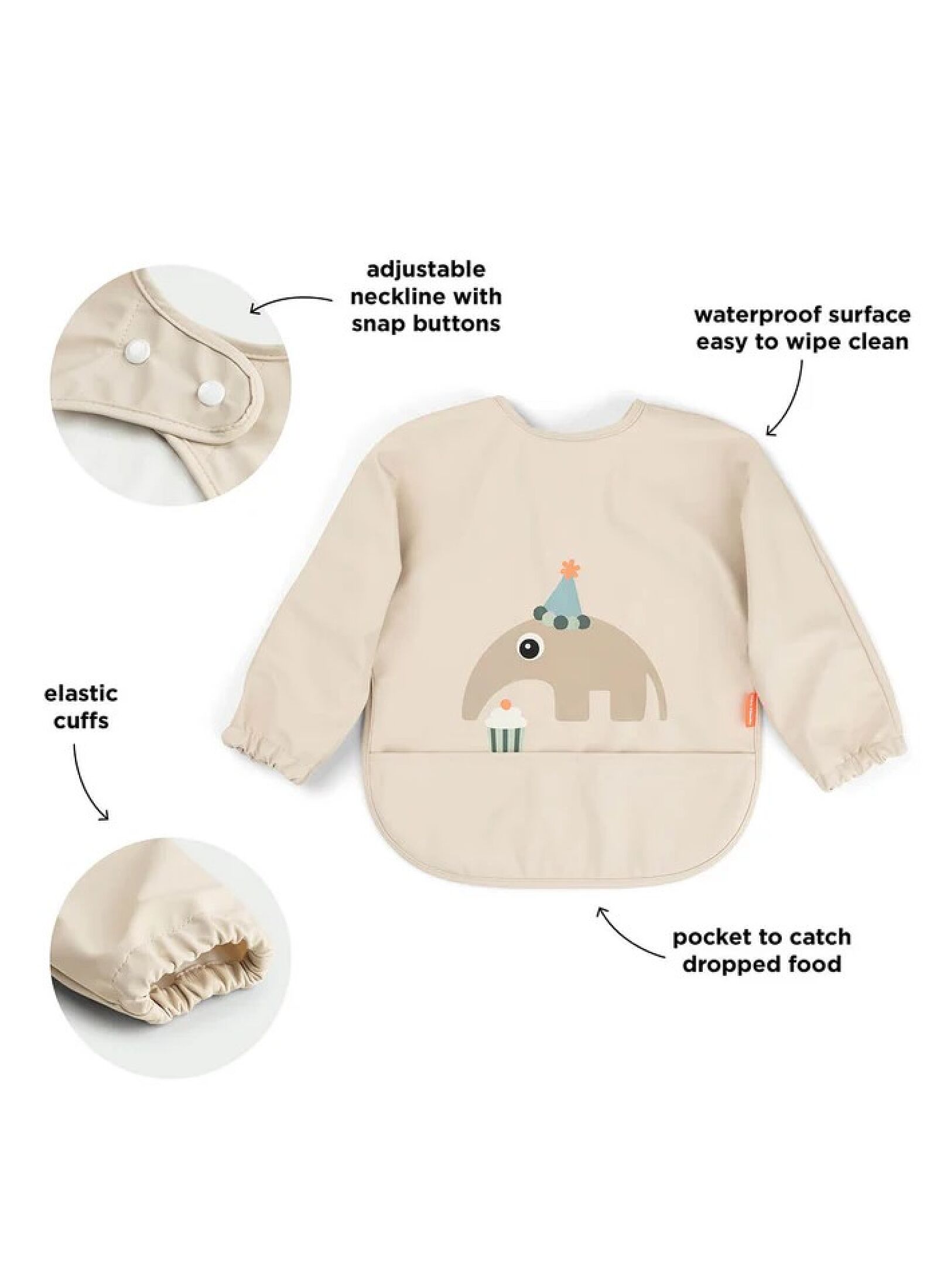 LONGSLEEVED BIB CELEBRATION SAND
