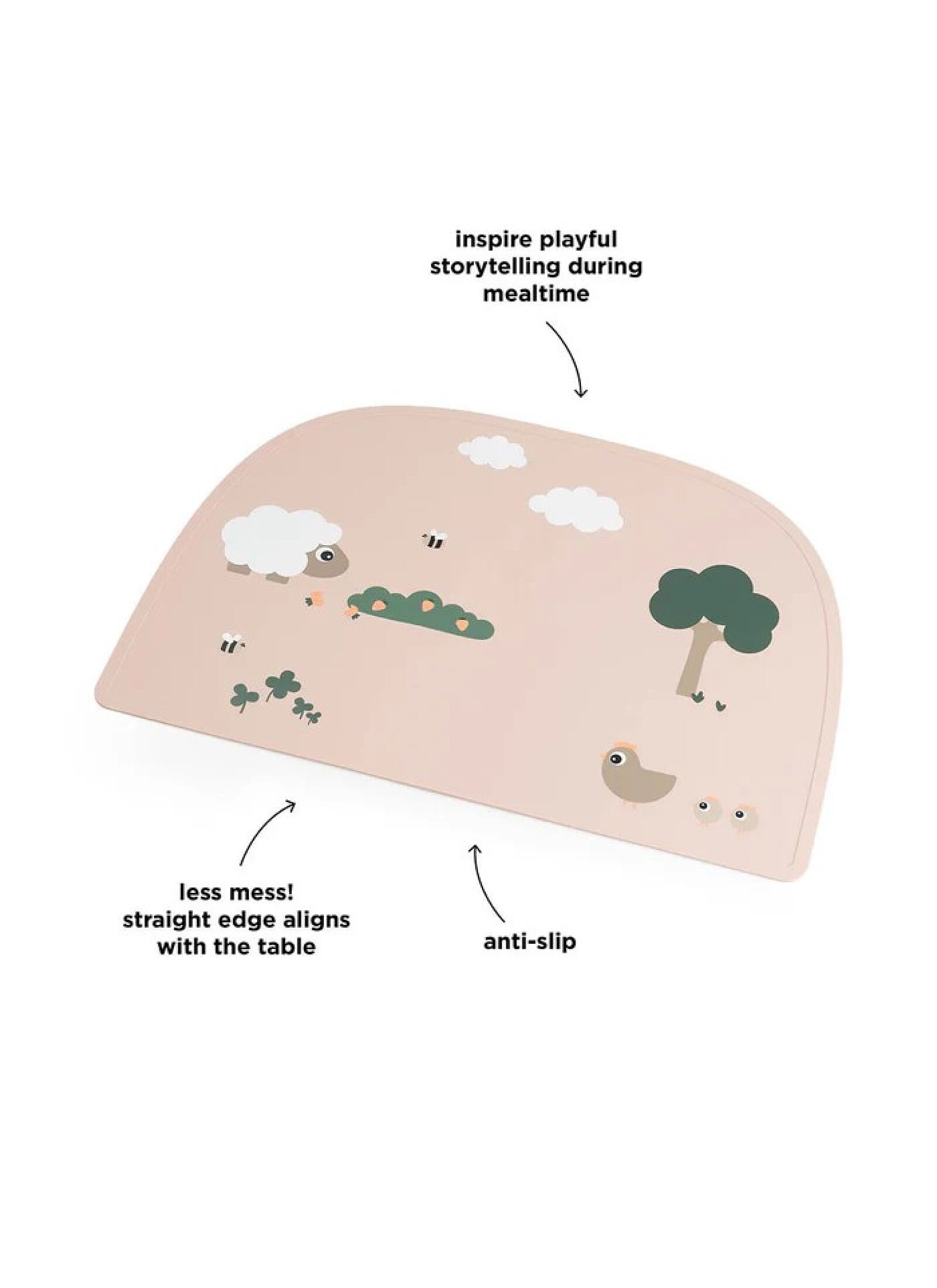 SILICONE PLACE MAT TINY FARM POWDER