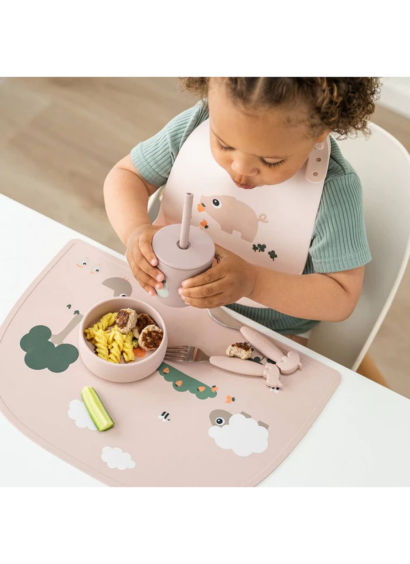 SILICONE PLACE MAT TINY FARM POWDER